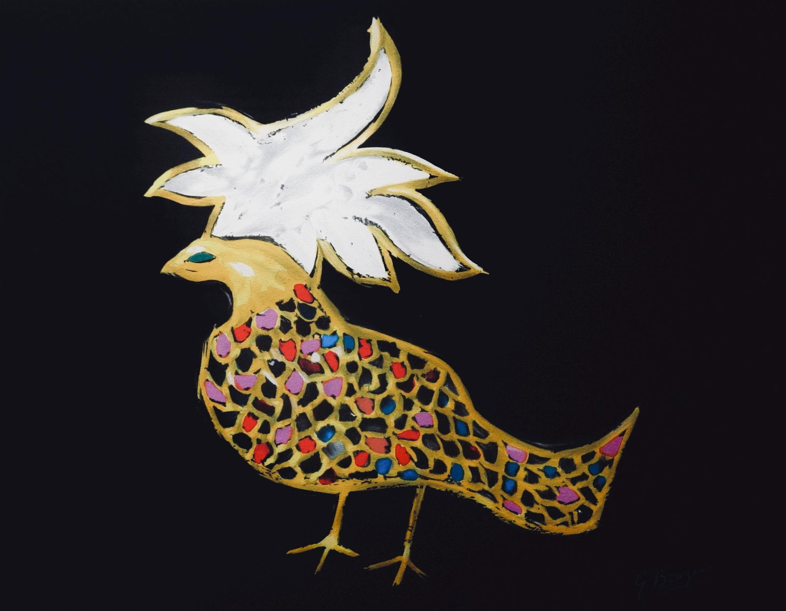 Georges Braque, Composition, Œdipe roi de Sophocle, Limited Edition Lithograph: Lithograph on grand velin d'Arches pur chiffon specialement fabriques paper. Paper size: 17.72 x 22.83 inches. Excellent condition. Inscription: signed in the plate and unnumbered, as issued. Notes: