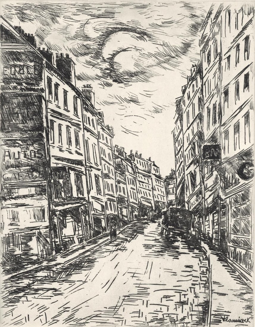Maurice de Vlaminck, Rue de la Glaciere, A La gloire a Paris, Limited Edition Etching (1 of 4)