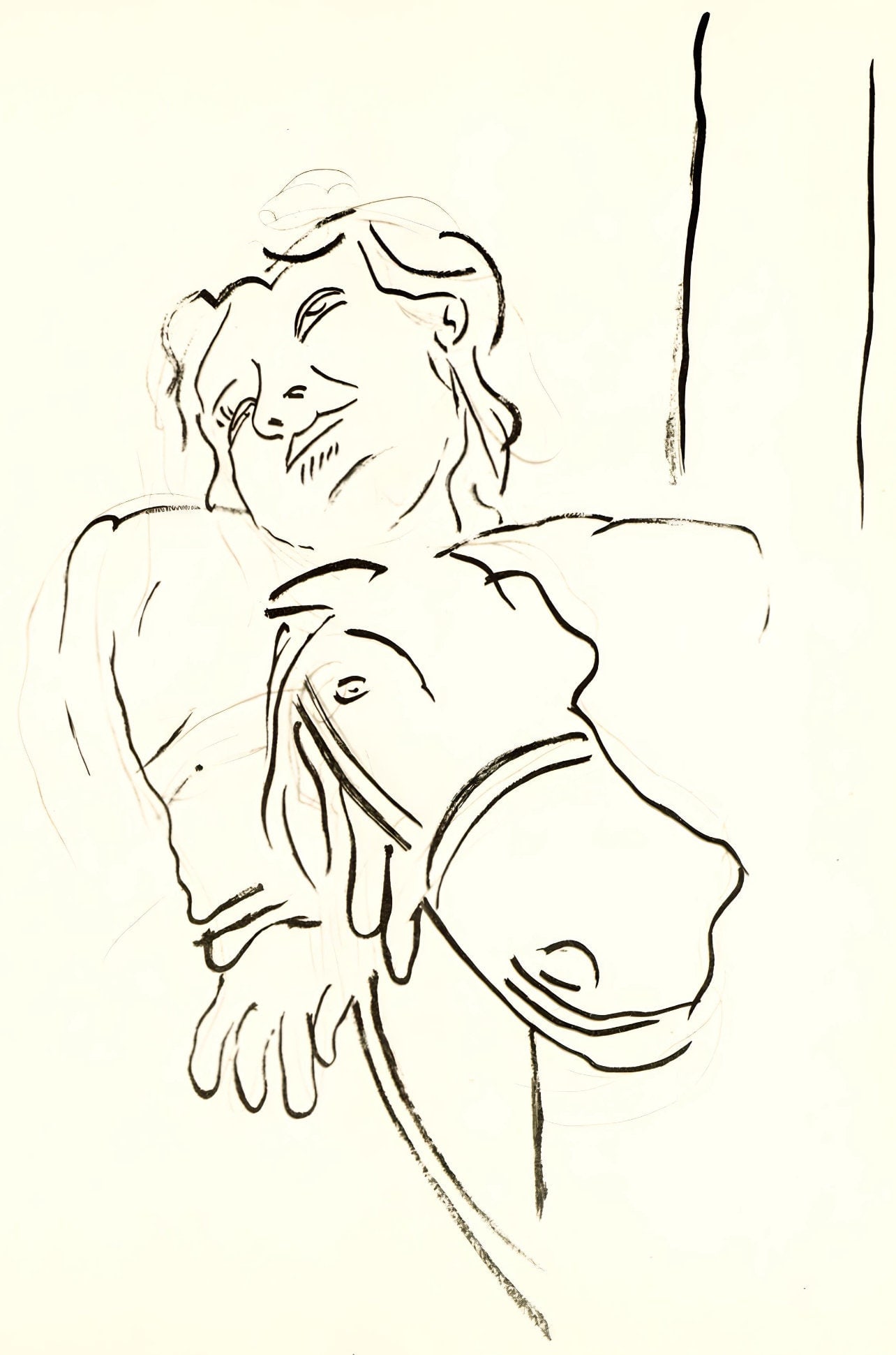 Fernand Leger, Composition, mes voyages: Lithograph on velin bouffant des Papeteries de Hauteville paper. Paper Size: 13.78 x 9.84 inches. Excellent condition. Unsigned and unnumbered, as issued. Notes: From the folio, Fernand Leger mes voya