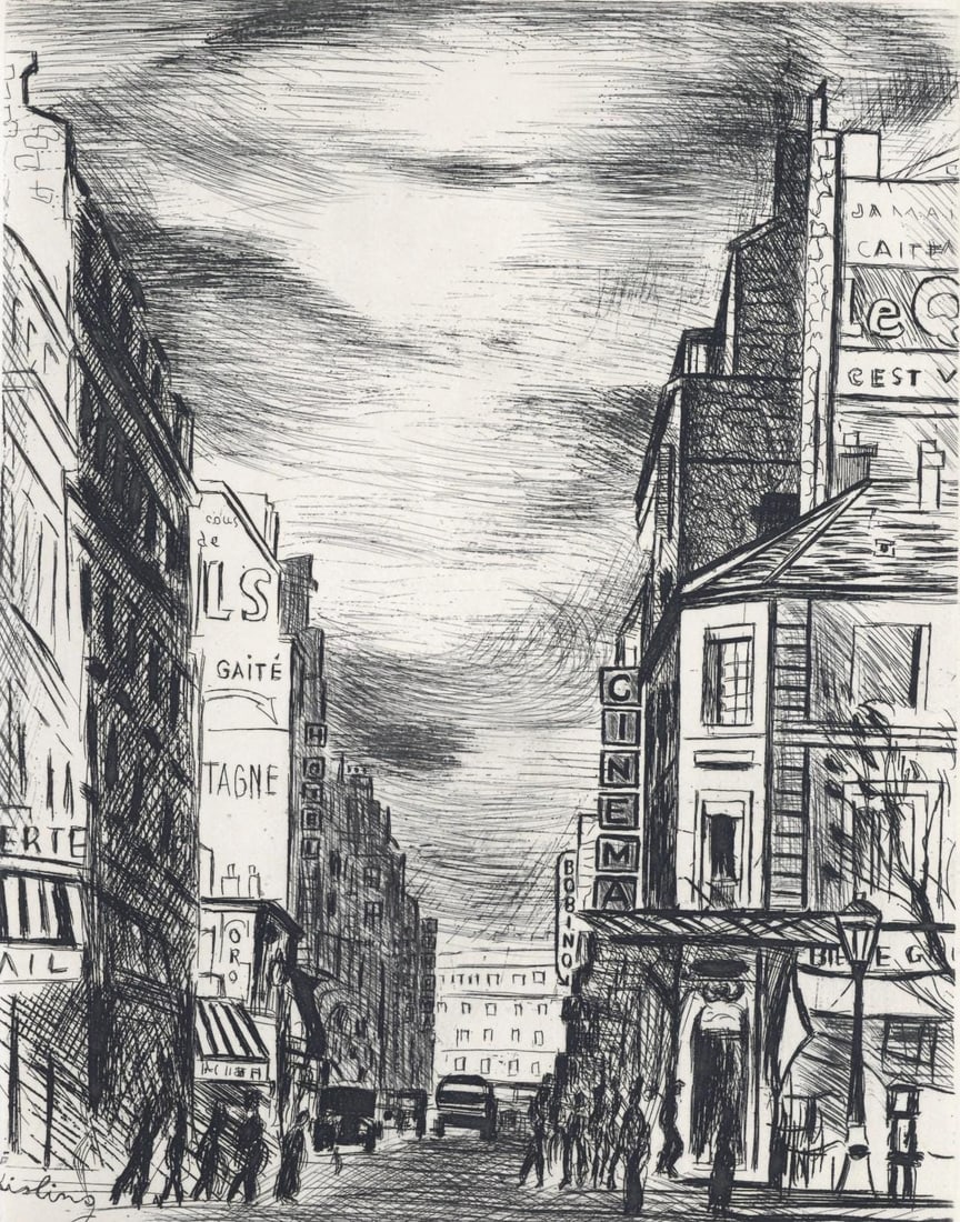 Moise Kisling, Montparnasse, A La gloire a Paris, Limited Edition Etching (1 of 4)