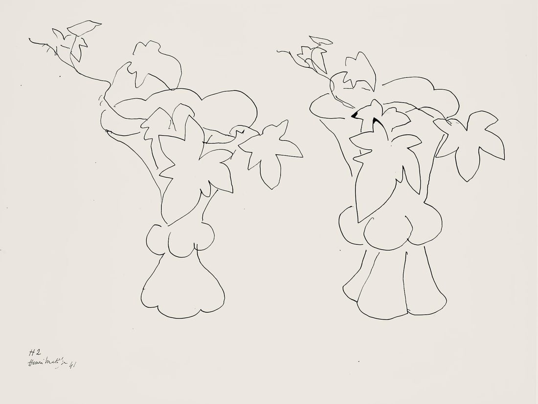 Henri Matisse, Serie H, var. 2 (Duthuit 9), Henri Matisse, Dessins, Themes et variations, Limited: Lithograph on velin pur fil paper. Paper Size: 9.625 x 12.875 inches. Excellent condition. Inscription: Signed in the plate and unnumbered, as issued. Notes: From the folio, Henri Matisse, Dessins, Th