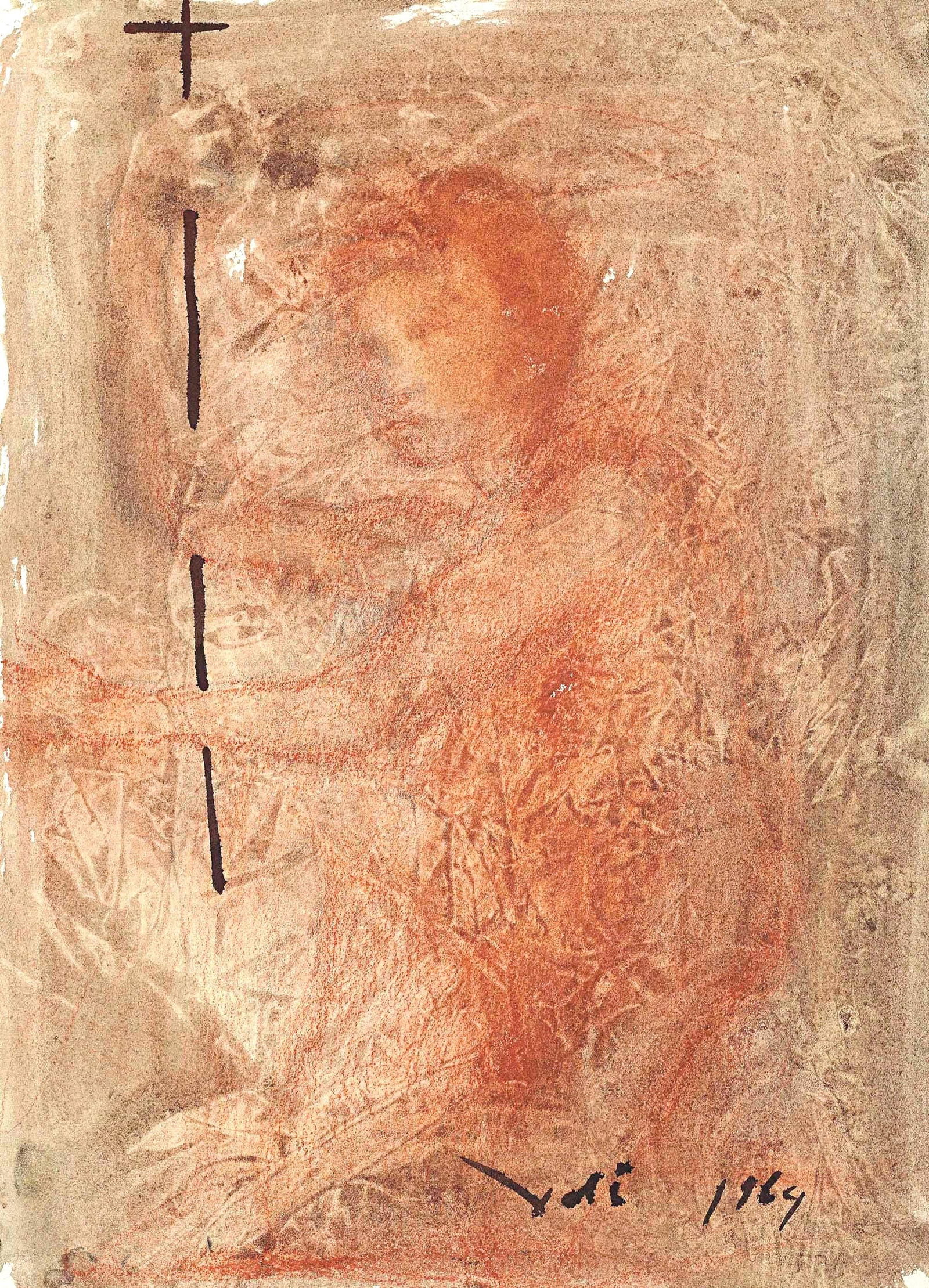 Salvador Dali, Composition (Michler/Lopsinger 1600; Field 69-3), Biblia Sacra, Limited Edition: Lithograph in colors on velin Fabriano charta ex meris pannis "ab alveo" manu fabricata, perlucidis figuris intexta paper. Paper size: 19 x 13.75 inches. Inscription: Signed in the plate and unnumbere