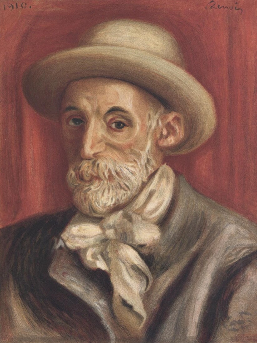 Pierre-Auguste Renoir, Portrait de Auguste Renoir, Les Lithographies de Renoir, Limited Edition: Lithograph on grand velin Renage filigrane a la marque de l'editeur paper. Inscription: Signed in the plate and unnumbered, as issued. Paper Size: 12.5 x 9.5 inches; image size: 10.63 x 7.87 inches.