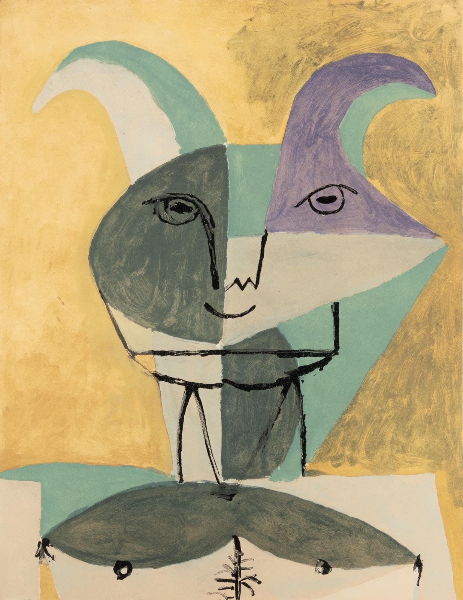 Pablo Picasso, Composition, Faunes et Flore d'Antibes, Limited Edition Lithograph (1 of 4)