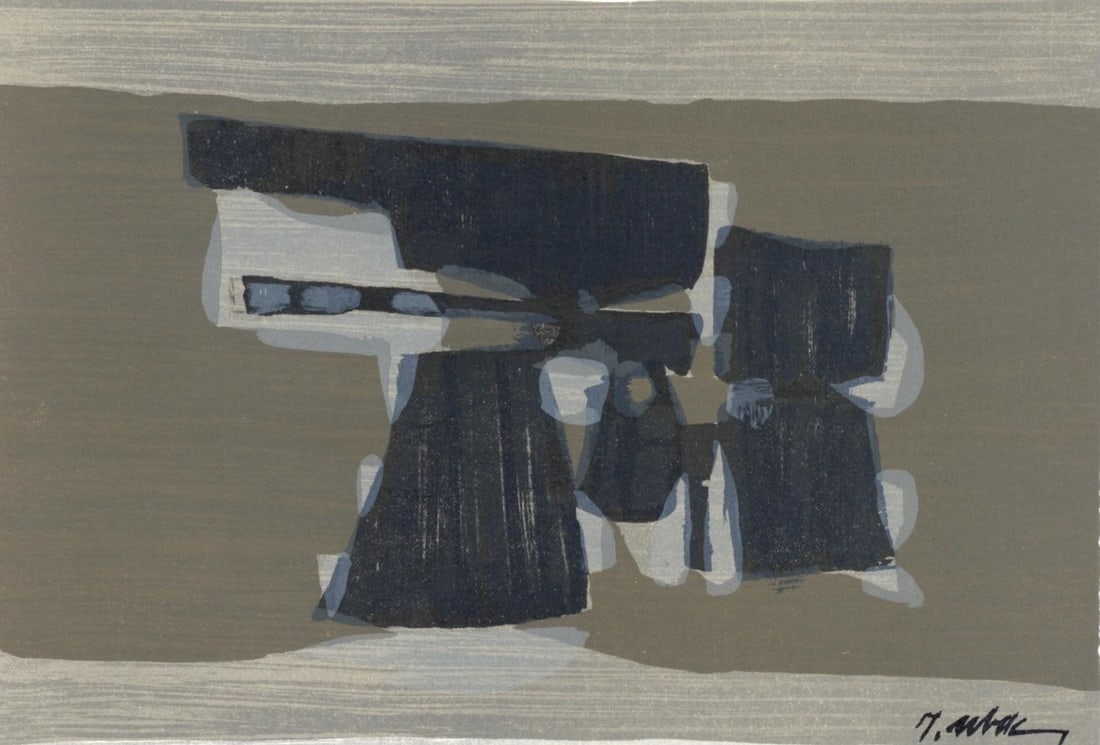 Raoul Ubac, Charrue, L'Hommage a Georges Braque, Derriere le miroir, Limited Edition Lithograph: Lithograph on velin paper. Paper Size: 15 x 11 inches. Inscription: Signed in the plate and unnumbered, as issued. Condition: Very good/excellent, consistent with age. Notes: From the folio, Derriere