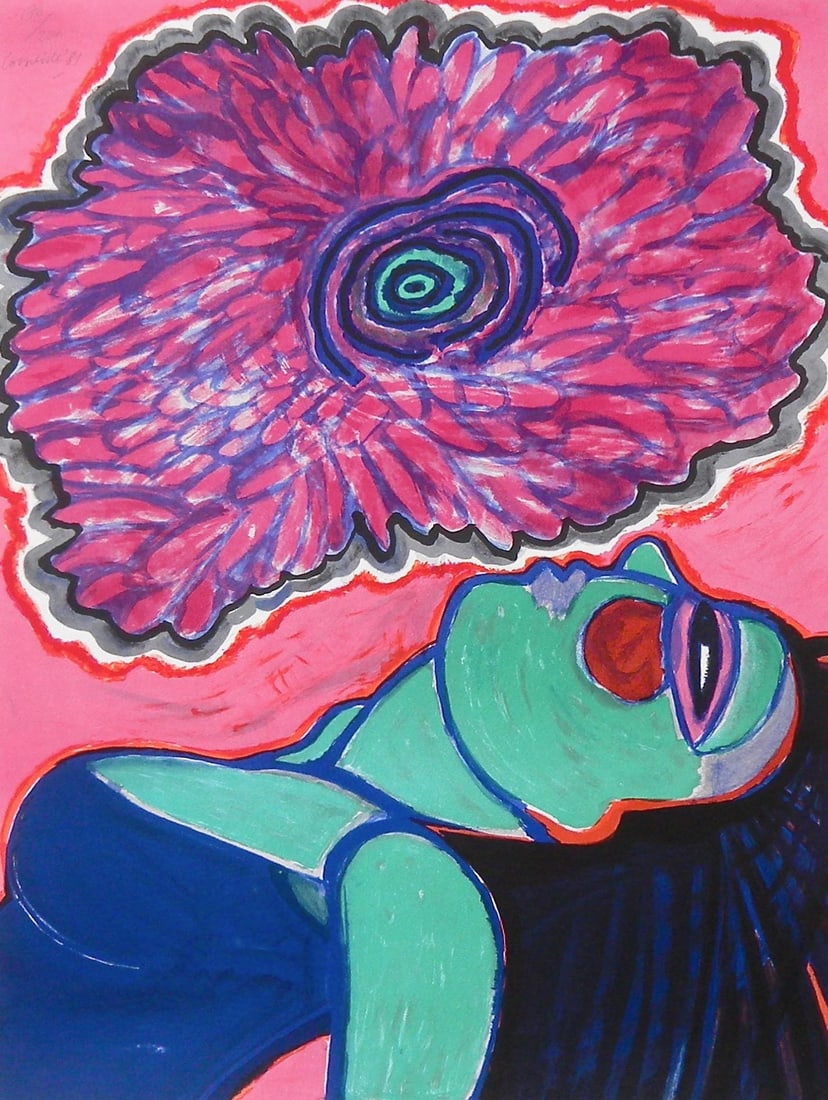 Guillaume Cornelis van Beverloo, Corneille, Ivresse, Limited Edition Lithograph: Lithograph on velin paper. Paper size: 25.5 x 19.5 inches. Excellent condition. Inscription: Hand signed and numbered, as issued. Notes: Published by London Arts Inc., Detroit; printed by Arts Litho,