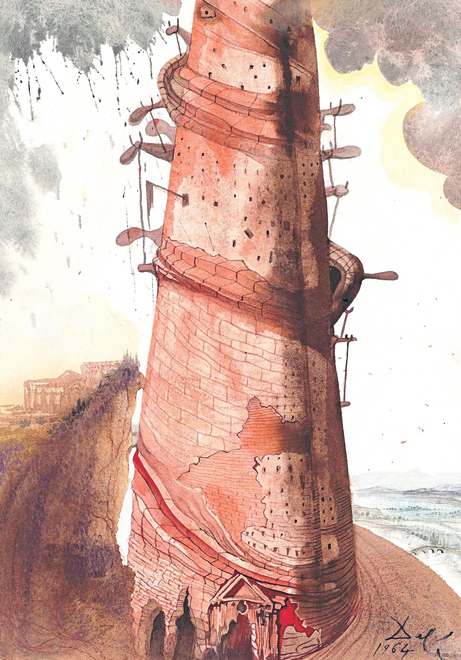 Salvador Dali, Composition (Michler/Lopsinger 1600; Field 69-3), Biblia Sacra, Limited Edition: Lithograph in colors on velin Fabriano charta ex meris pannis "ab alveo" manu fabricata, perlucidis figuris intexta paper. Paper size: 19 x 13.75 inches. Inscription: Signed in the plate and unnumbere