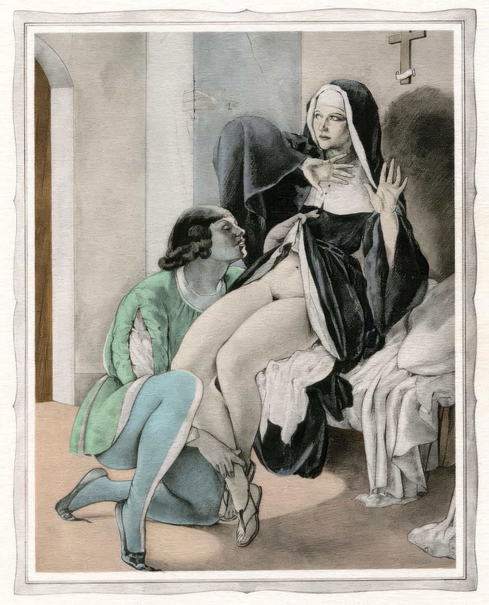 Umberto Brunelleschi, Untitled, from The Tales of Boccaccio, Limited Edition Lithograph and Pochoir, (1 of 4)