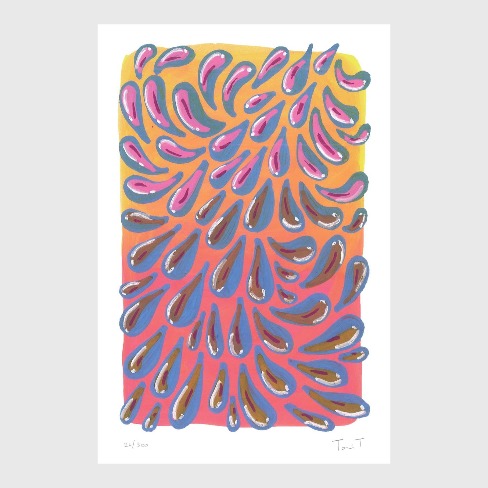 Drops on Ombre: Artist: Tanvi Thakur (1996) Title: Drops on Ombre, Drops With Dots Series Year: 2025 Medium: Archival Pigment Print on Paper Edition: 300 Size: 8 x 12 inches Inscription: Signed and numbered by the ar