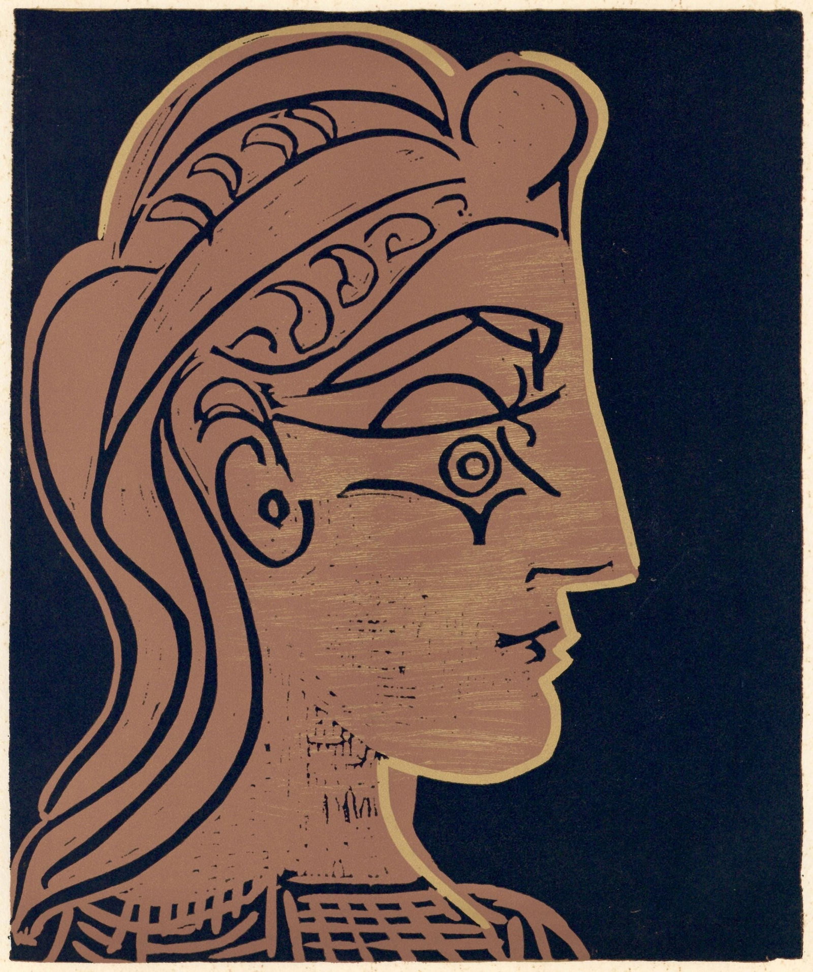 Pablo Picasso, Tete de Femme (Orozco 214), Grabados al linoleo, Limited Edition Linocut (1 of 4)