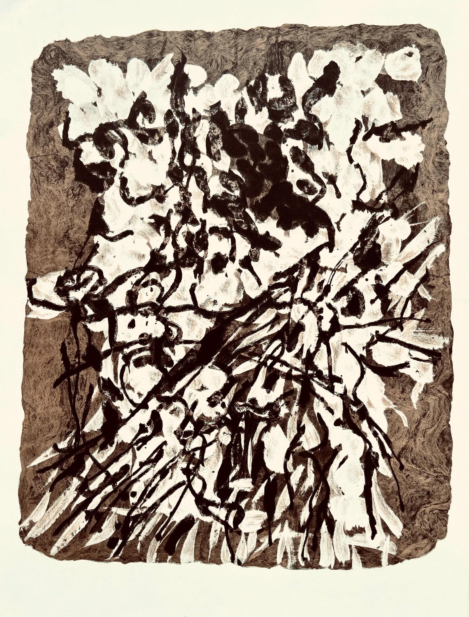 Jean-Paul Riopelle, Composition, Derriere le miroir, Limited Edition Lithograph: Lithograph on velin paper. Paper size: 15 x 11 inches. Excellent condition. Inscription: Unsigned and unnumbered, as issued. Notes: From Derriere le miroir, N deg 160, 1966. Published by Aime Maeght,