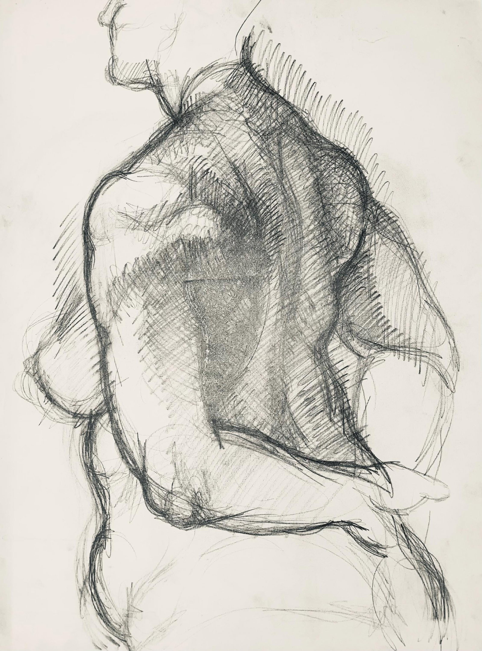 Ian Hornak, Renaissance Female Nude Figure Study, 1963, Original Drawing: Graphite on velin paper, circa 1963. Paper Size: 23 x 18 inches. Good condition, consistent with age. Inscription: Unsigned, Estate stamped, verso. Provenance: Estate of Ian Hornak, East Hampton. Note