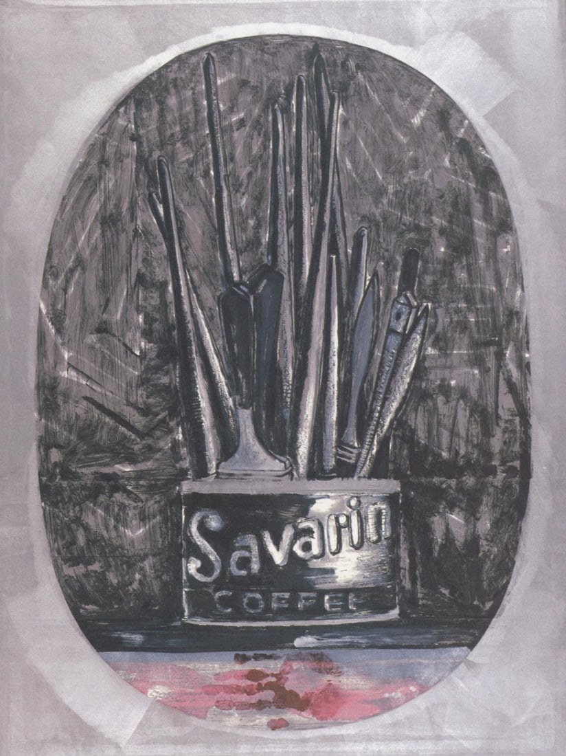 Jasper Johns, Composition, Jasper Johns, 17 Monotypes, Limited Edition Heliogravure: Heliogravure on velin paper. Paper Size: 12.375 x 9.375 inches. Excellent condition. Inscription: Unsigned and unnumbered, as issued. Notes: From the album, Jasper Johns, 17 Monotypes, 1982. Published