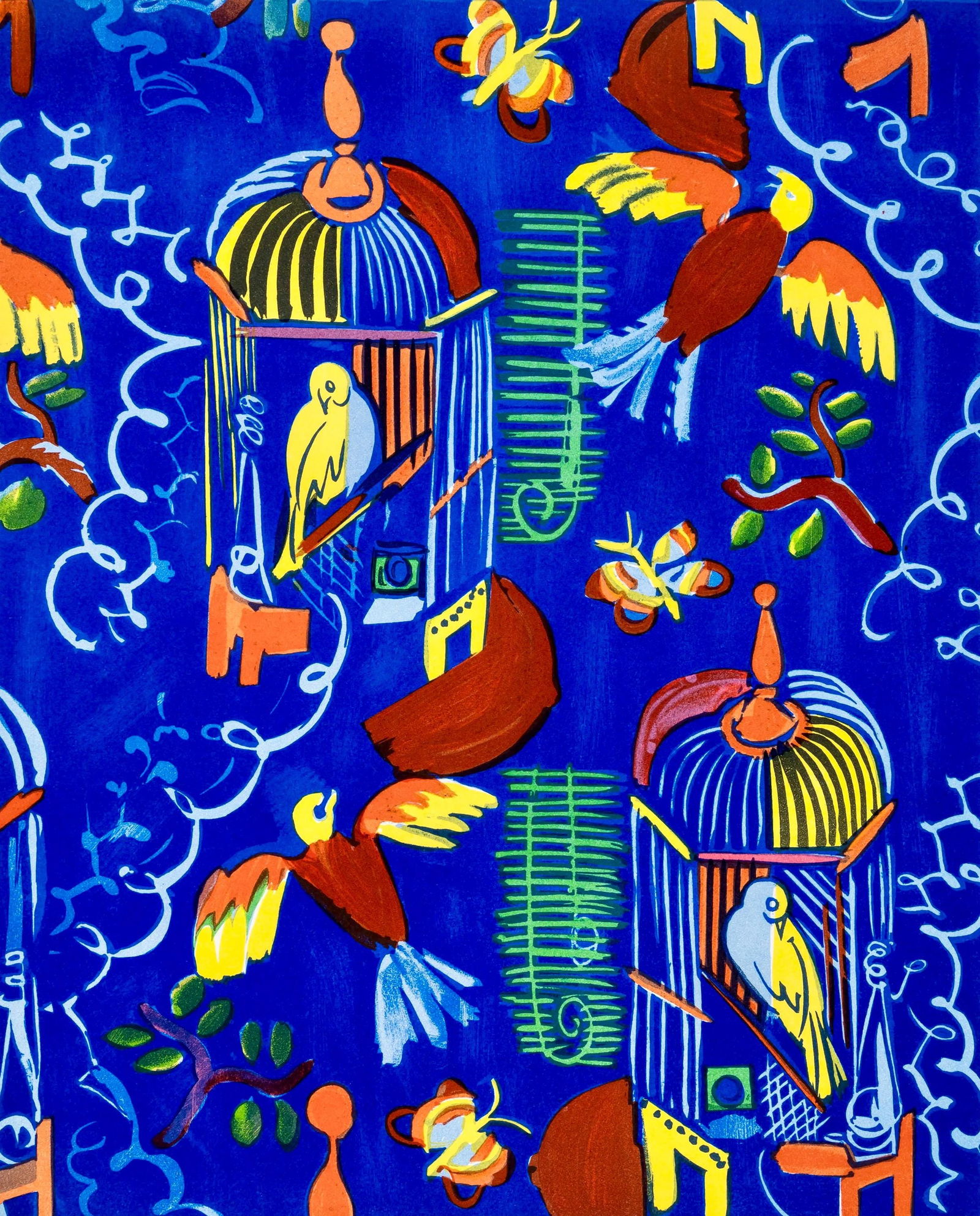 Raoul Dufy, Les Oiseaux, Lettre a mon peintre Raoul Dufy, Limited Edition Lithograph: Lithograph on velin Arjomari paper. Paper Size: 11.75 x 9.375 inches. Inscription: Unsigned and unnumbered, as issued. Notes: From the folio, Lettre a mon peintre Raoul Dufy, 1965. Published by Librai