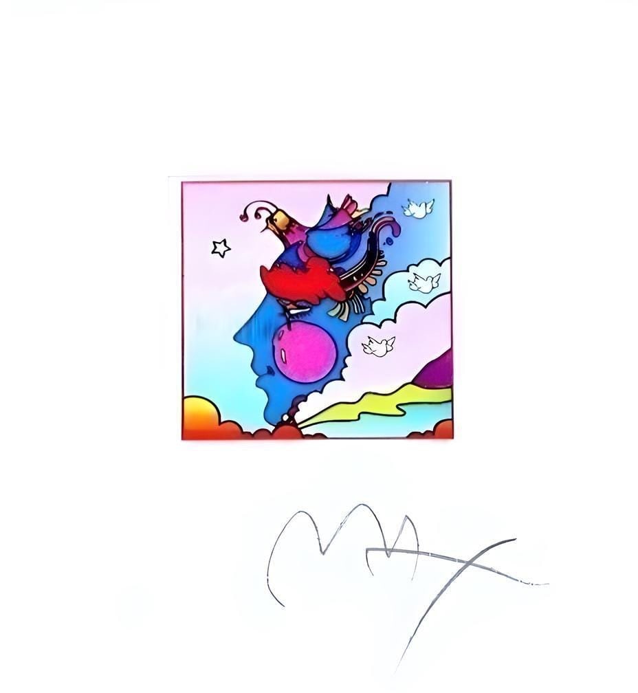 Peter Max, Woodstock Profile, Hand Signed, Official Limited Edition Lithograph: Lithograph in colors on Lustro Saxony paper. Paper size: 4.87 x 4.5 inches. Inscription: Hand signed by Peter Max and numbered, as issued. Condition: Excellent. Notes: Published and printed by Via Max