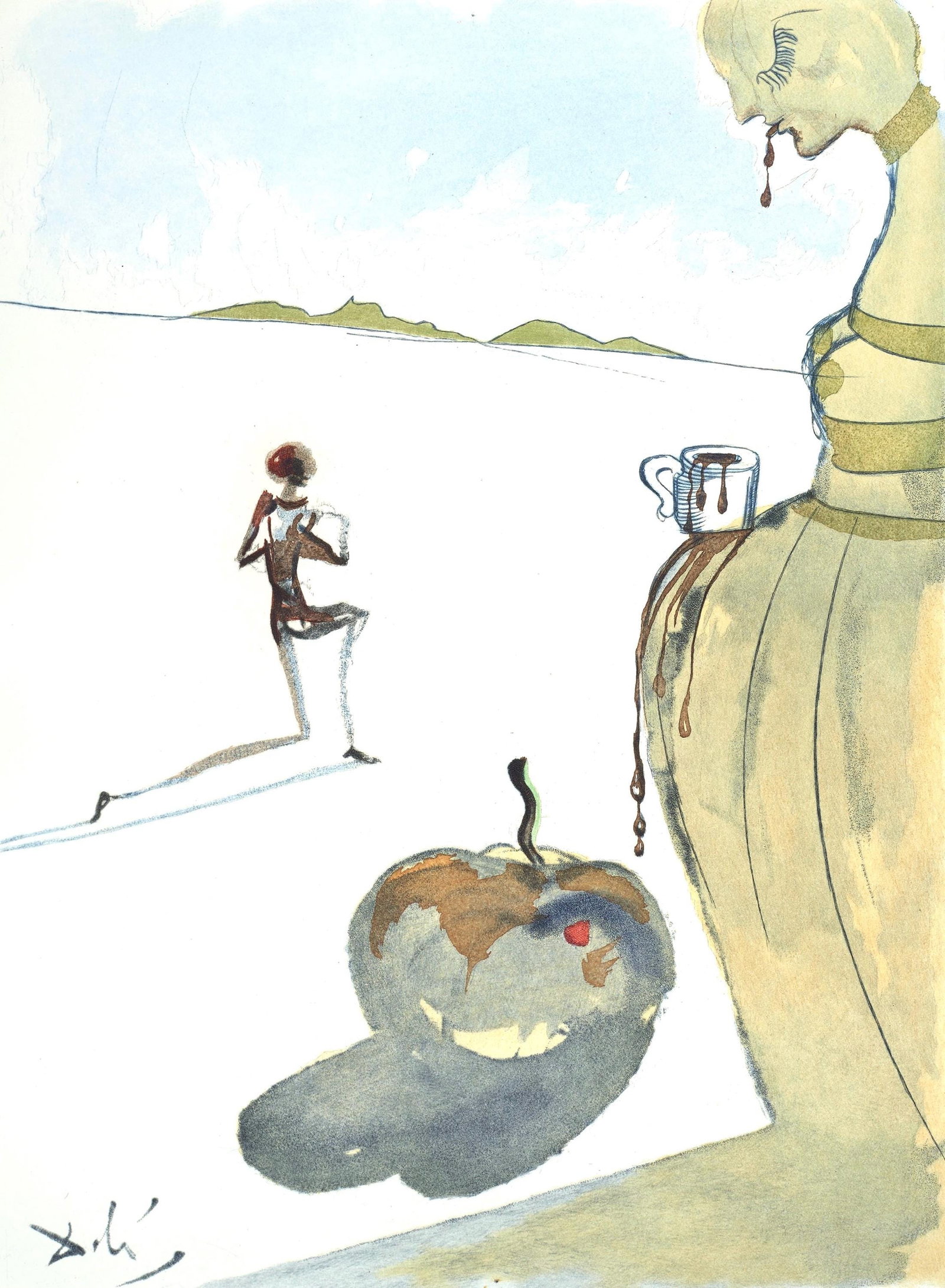 Salvador Dali, Composition (Field 67-4; M/L 174-187), Dali illustre Casanova, Limited Edition: Etching in colors on velin pur chiffon de Rives paper. Paper Size: 14.875 x 11.25 inches. Excellent condition. Signed in the plate and unnumbered, as issued. Notes: From the folio, Dali­ illustre Cas