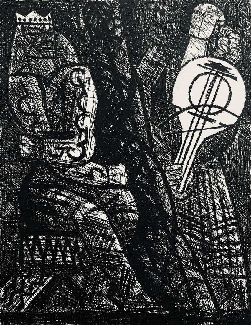 Marcel Gromaire, Remords De Macbeth, Scene XIII, Shakespeare, Macbeth, Eaux-fortes de Gromaire, (1 of 4)