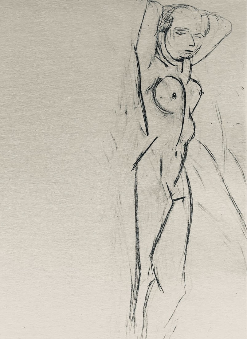 Henri Matisse, Composition (Dutel 3), Dessins de Henri-Matisse, Limited Edition Lithograph: Lithograph on velin Lafuma paper. Unsigned and unnumbered. Paper Size: 10 x 8 inches. Excellent condition. Notes: From the album, Dessins de Henri-Matisse, 1925. Published by Editions des Quatre Chemi