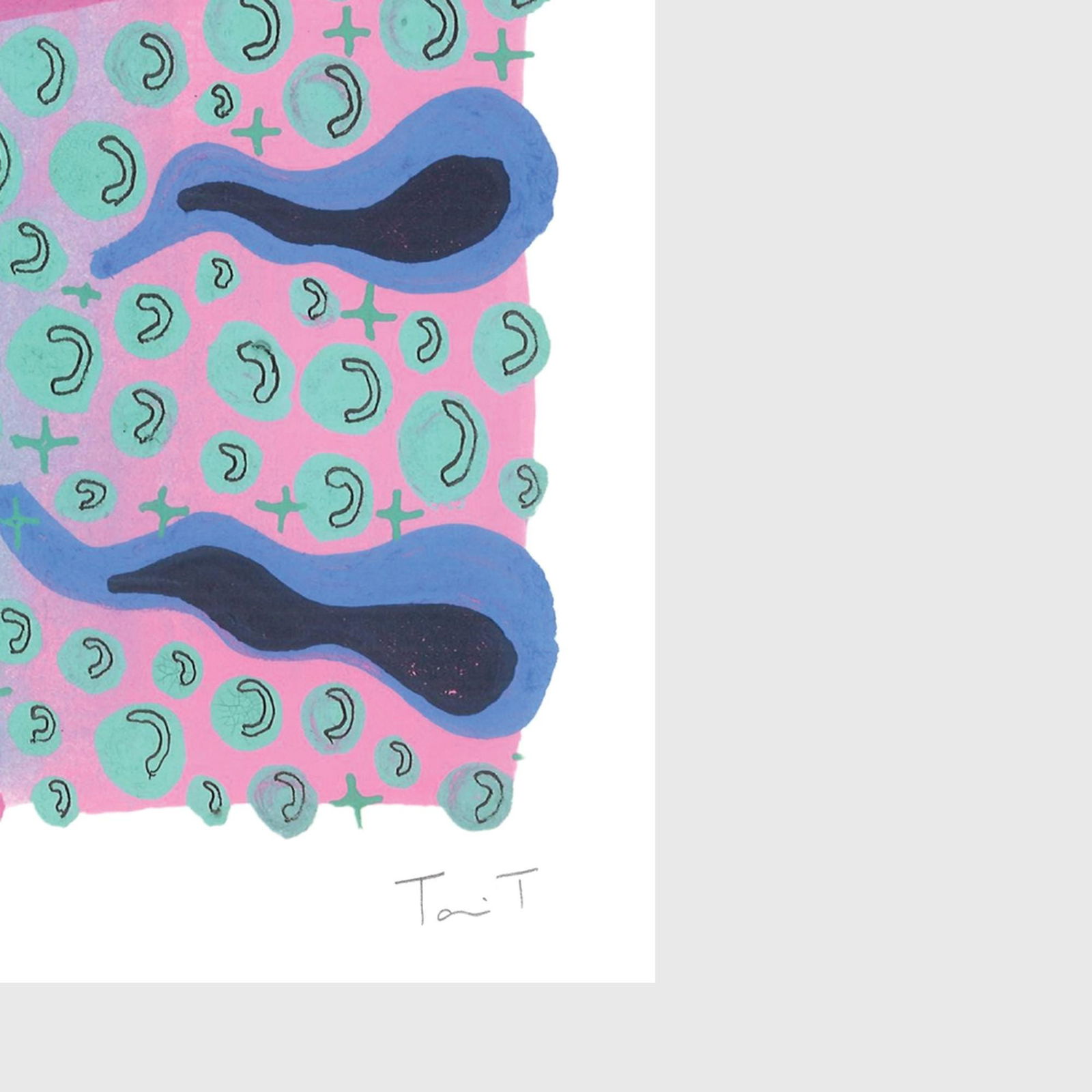 Lavender Drops with Pink Dots - 3