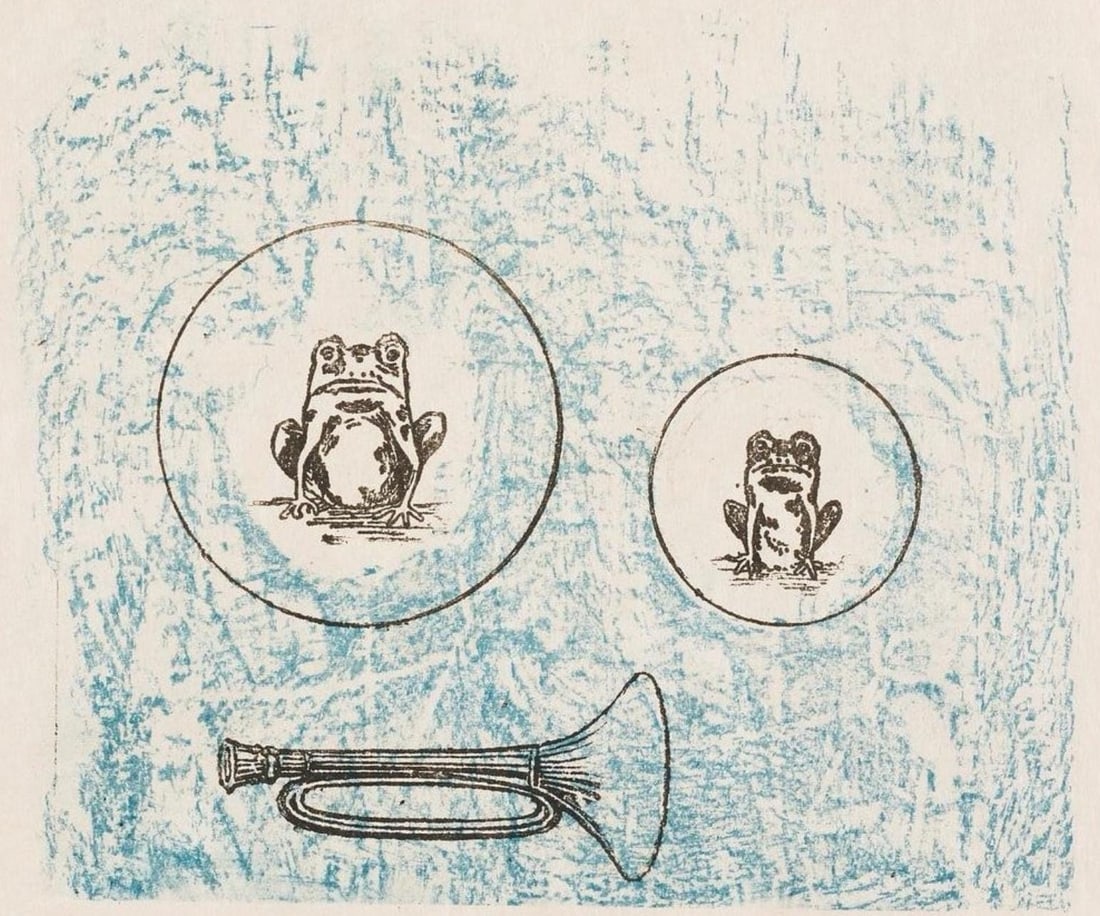 Max Ernst, Composition (Spies/Leppien 218), La Ballade du Soldat, Limited Edition Lithograph: Lithograph on velin d'Arches paper. Paper size: 21.875 x 15 inches. Excellent condition. Unsigned and unnumbered, as issued. Notes: From the folio, La Ballade du Soldat, 34 Lithographies Originales de