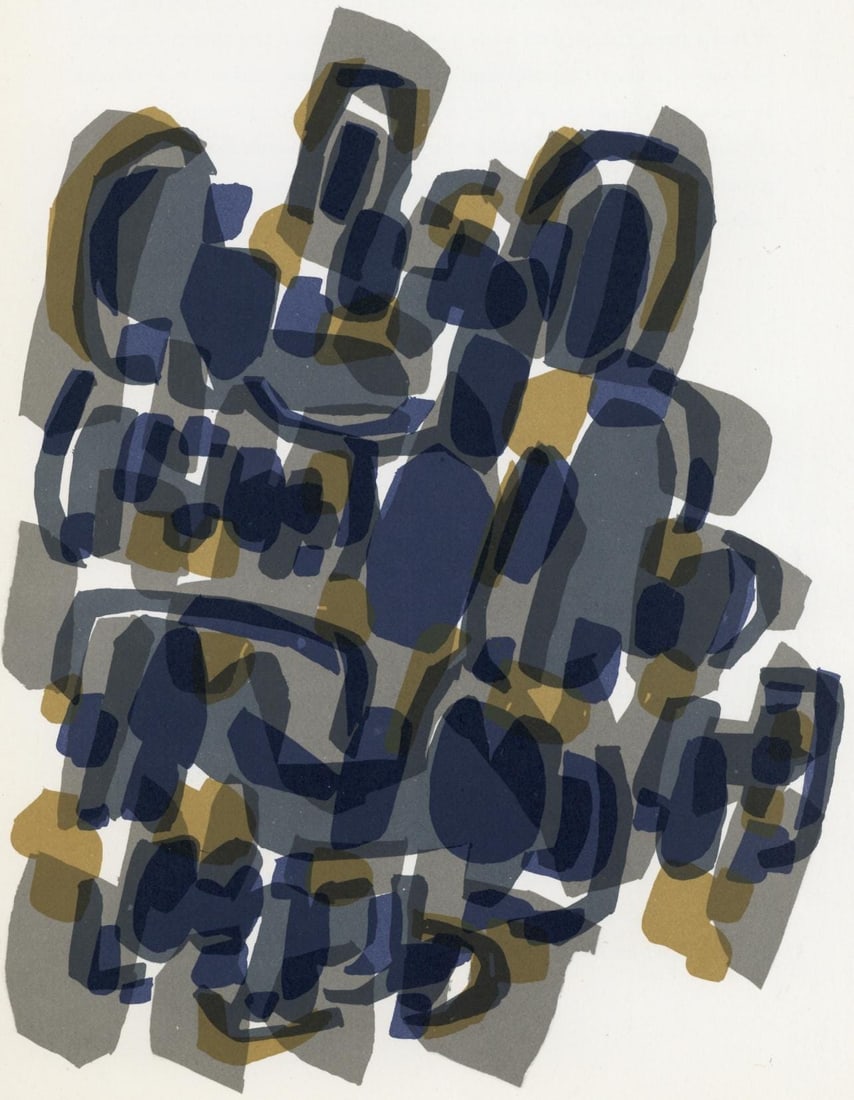 Raoul Ubac, Composition, Derriere le miroir, Limited Edition Lithograph: Lithograph on velin paper. Paper size: 15 x 11 inches. Excellent condition. Inscription: Unsigned and unnumbered, as issued. Notes: From Derriere le miroir, N deg 119. Published by Aime Maeght,