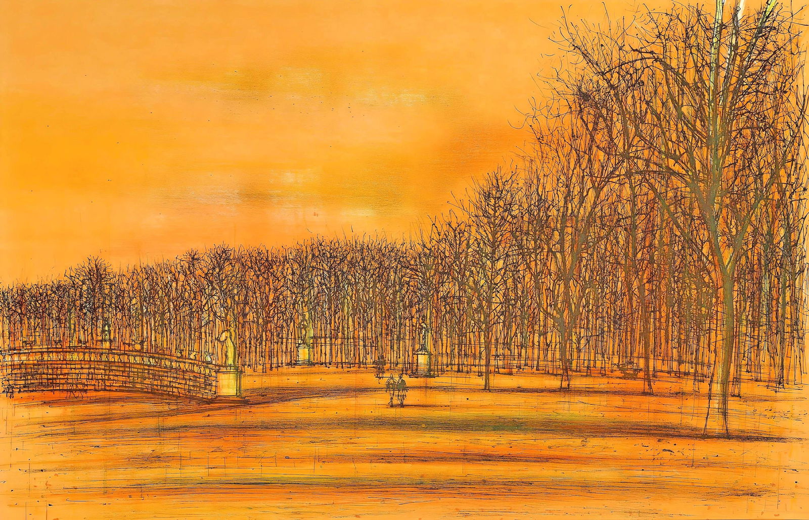 Jean Carzou, Les Tuileries, Regards sur Paris, Limited Edition Lithograph (1 of 4)