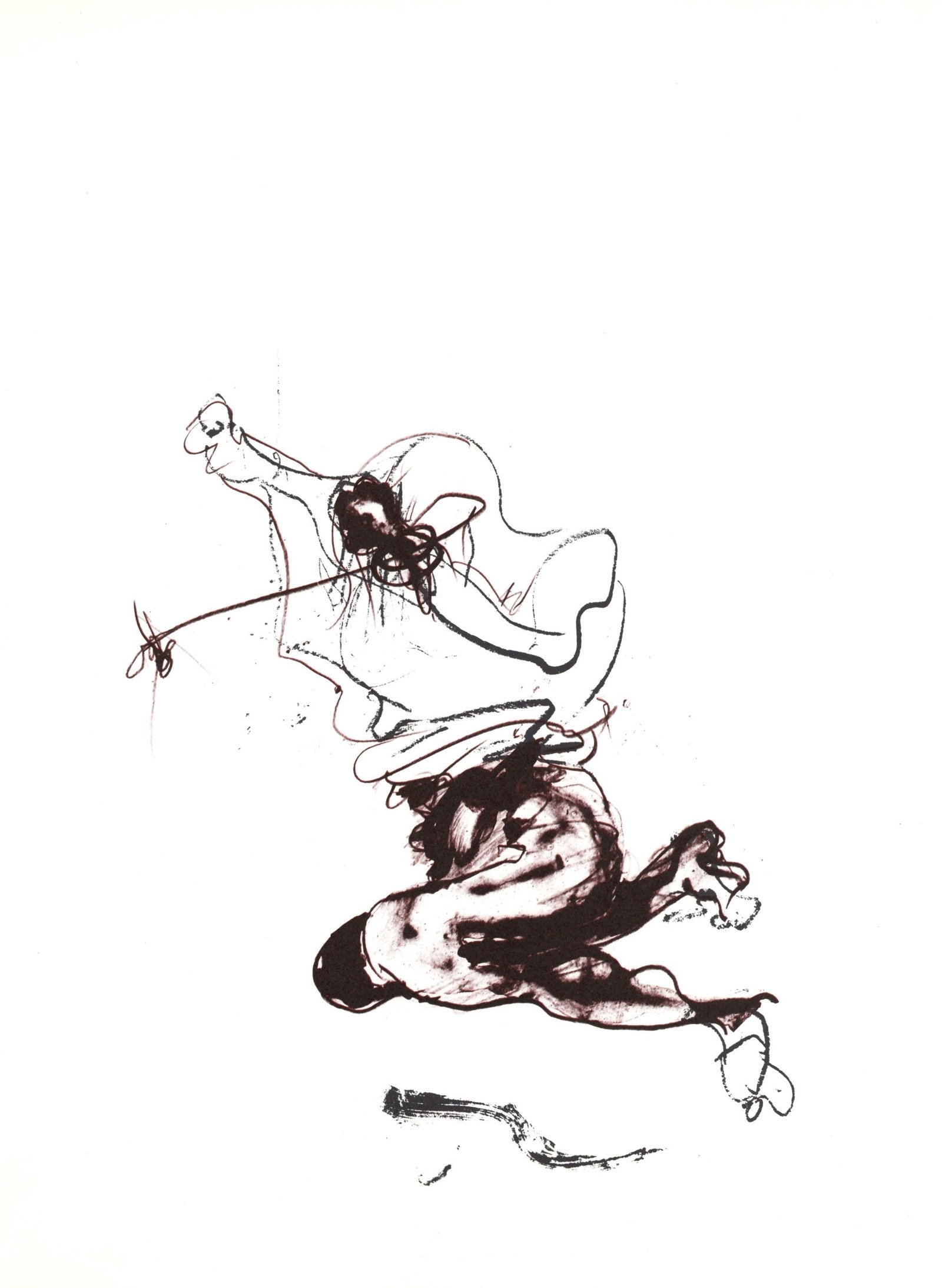 Paul Rebeyrolle, Composition, Hommage a Aime et Marguerite Maeght, Derriere le miroir, Limited: Lithograph on velin paper. Paper Size: 15 x 11 inches. Inscription: Unsigned and unnumbered, as issued. Notes: From the folio, Derriere le miroir, N deg 250, Hommage a Aime et Marguerite Maeght, 1982.