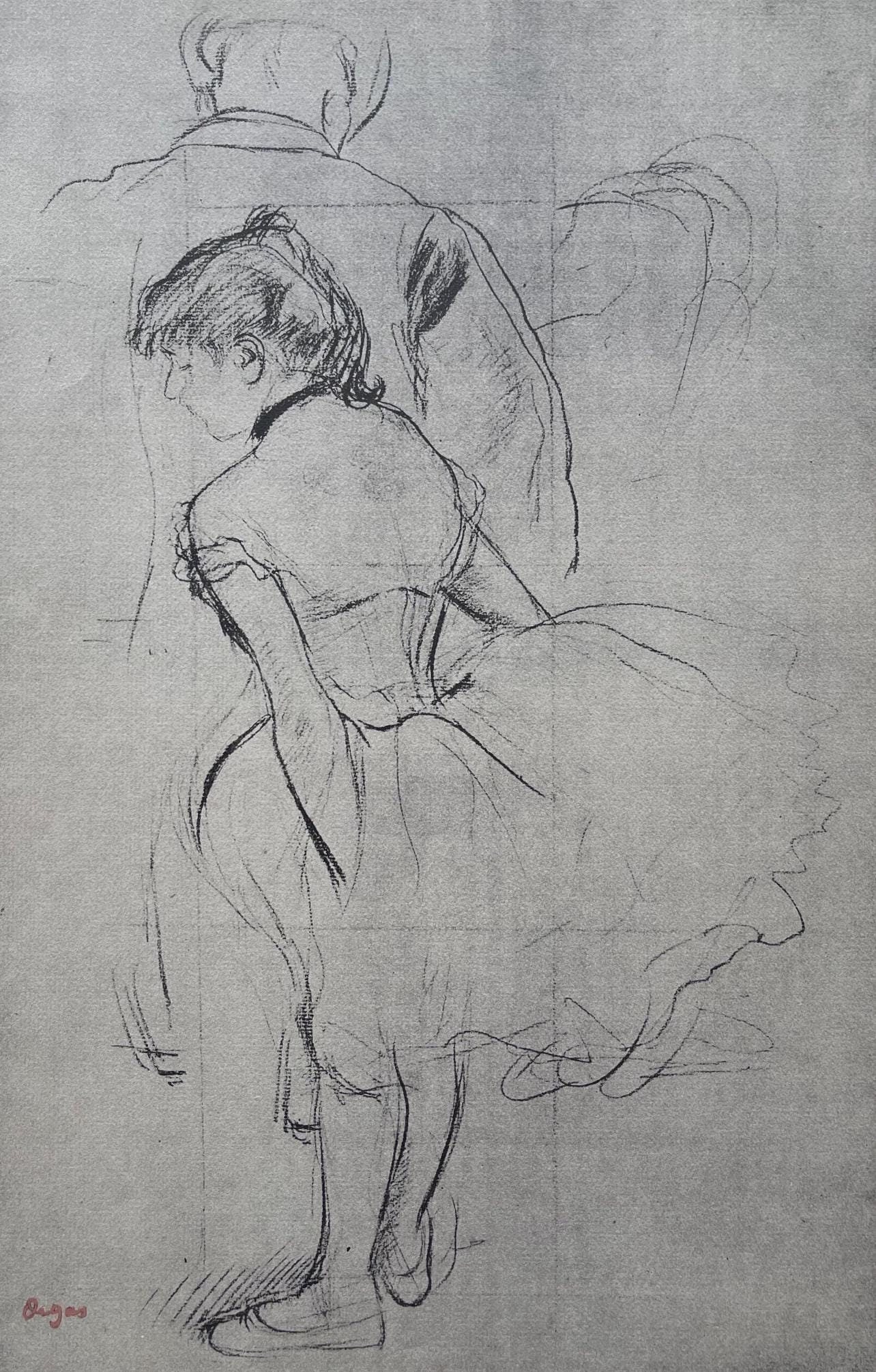 Edgar Degas, Dancer arranging her dress, Ten Ballet Sketches, Limited Edition Lithograph (1 of 4)