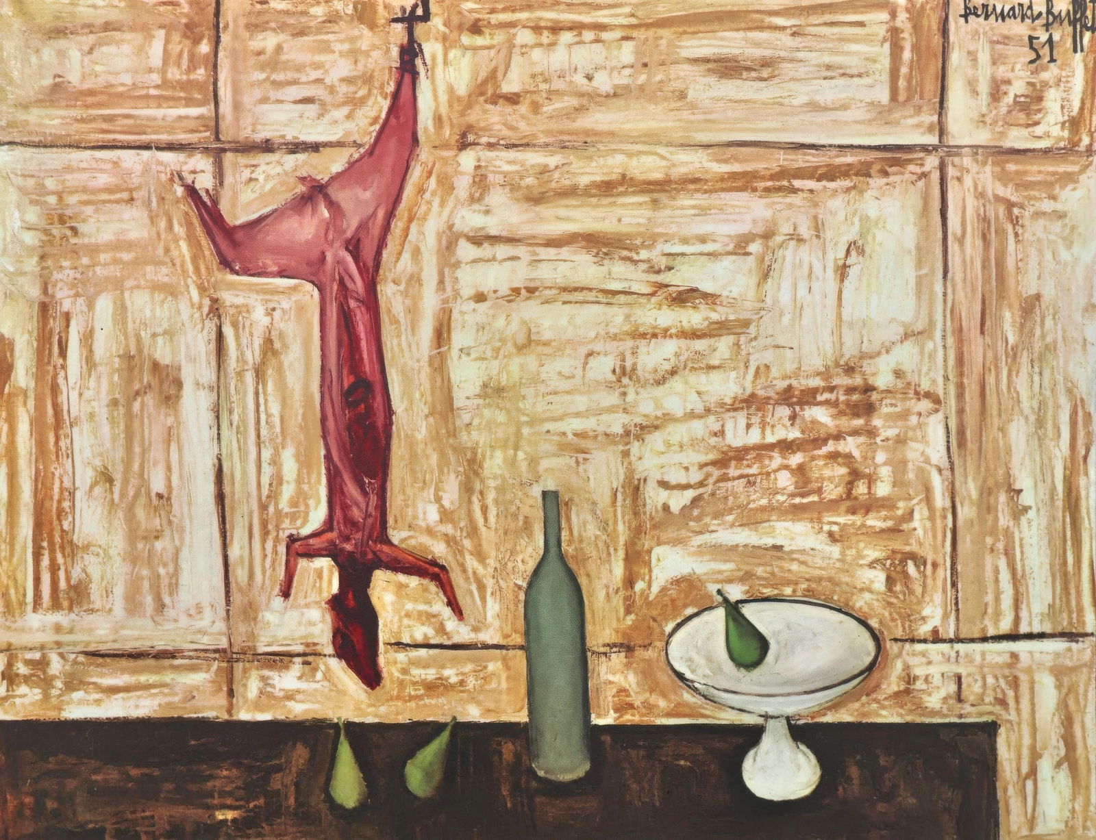 Bernard Buffet, Still Life with Rabbit, from Painters of Today, Limited Edition Heliogravure, 1966 (1 of 4)