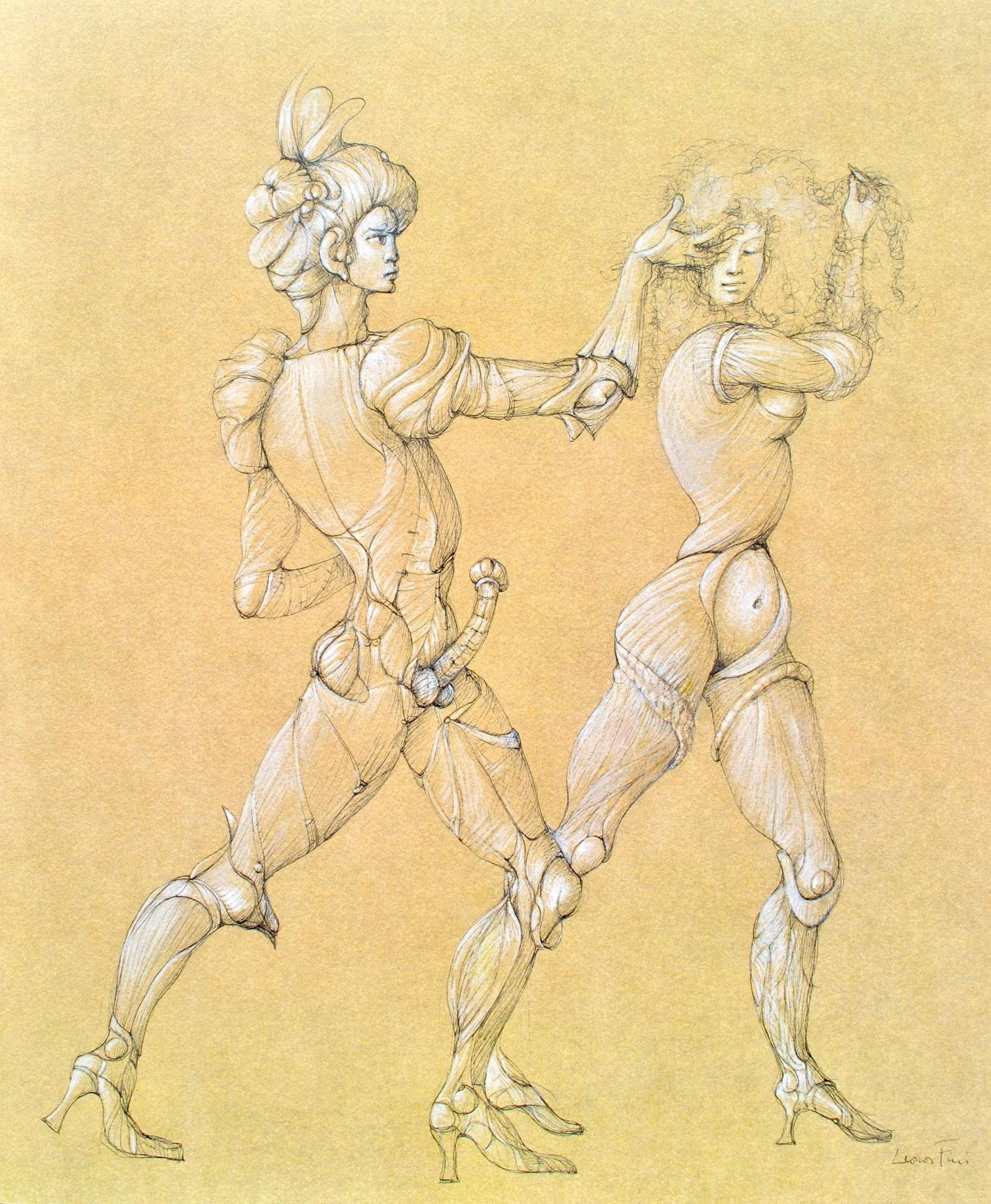 Leonor Fini, Composition, Fruits de la Passion, XXe siecle, Limited Edition Heliogravure: Heliogravure on velin de Rives pur chiffon paper, manufactured by Les papeteries de Rives, Voiron, France. Paper Size: 16.93 x 14.17 inches. Inscription: Signed in the plate and unnumbered, as issued.