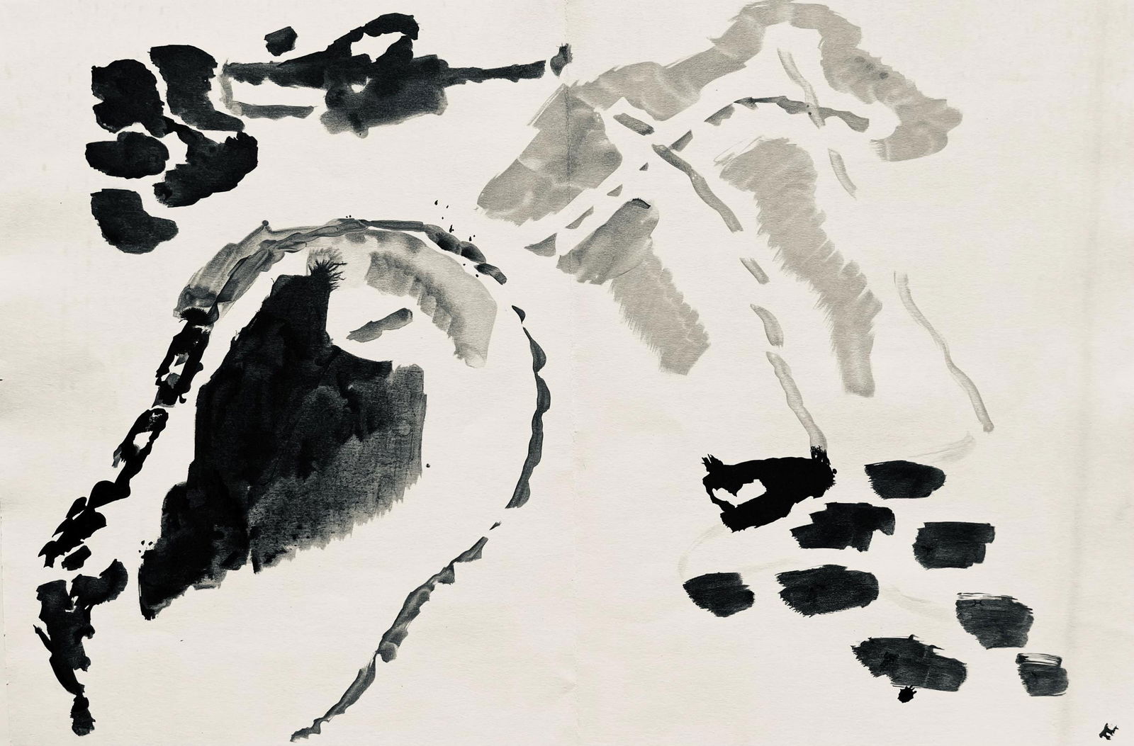 Pierre Tal-Coat, Composition, Derriere le miroir, Limited Edition Lithograph: Lithograph on velin paper. Paper size: 15 x 22 inches. Excellent condition, with centerfold, as issued. Inscription: Unsigned and unnumbered, as issued. Notes: From Derriere le miroir, N deg 120,