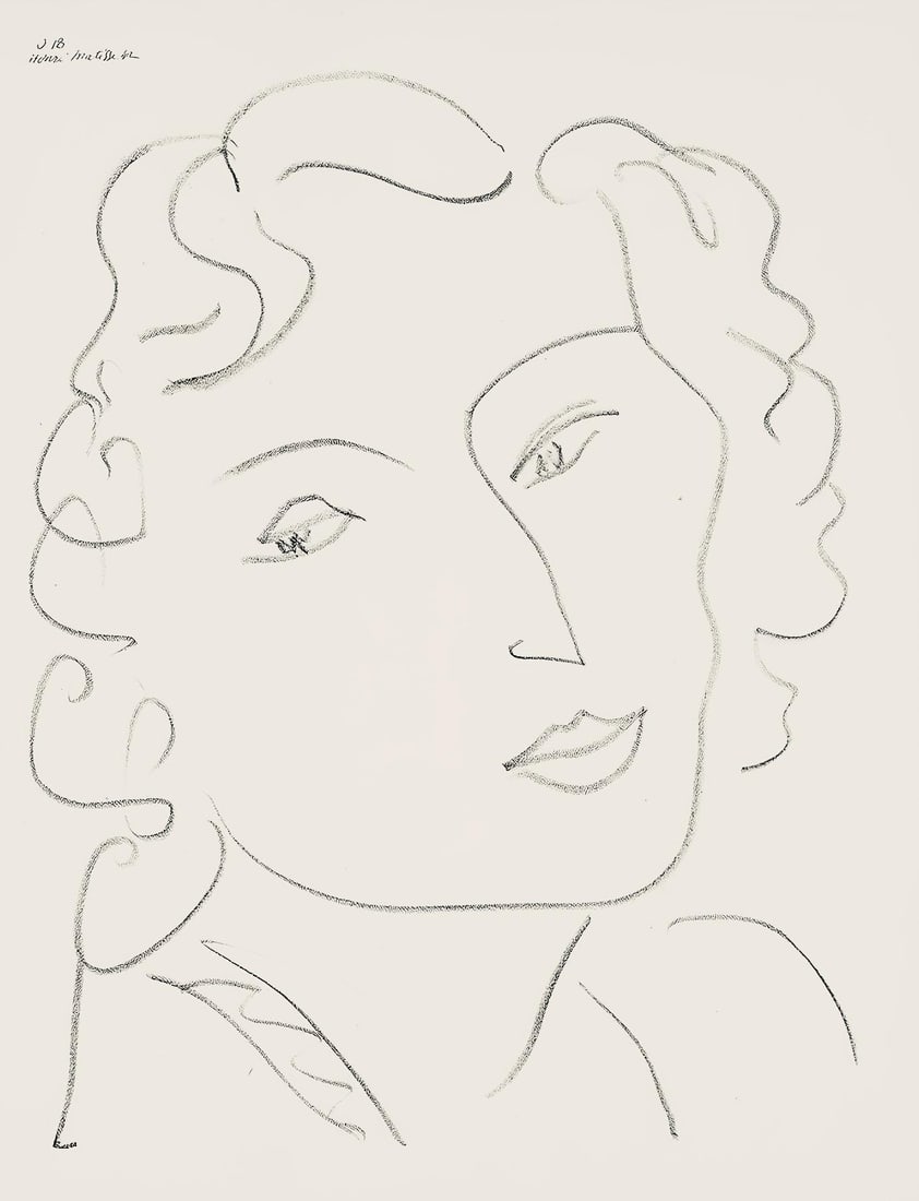 Henri Matisse, Serie O, var. 18 (Duthuit 9), Henri Matisse, Dessins, Themes et variations, Limited: Lithograph on velin pur fil paper. Paper Size: 12.875 x 9.625 inches. Excellent condition. Inscription: Signed in the plate and unnumbered, as issued. Notes: From the folio, Henri Matisse, Dessins, Th