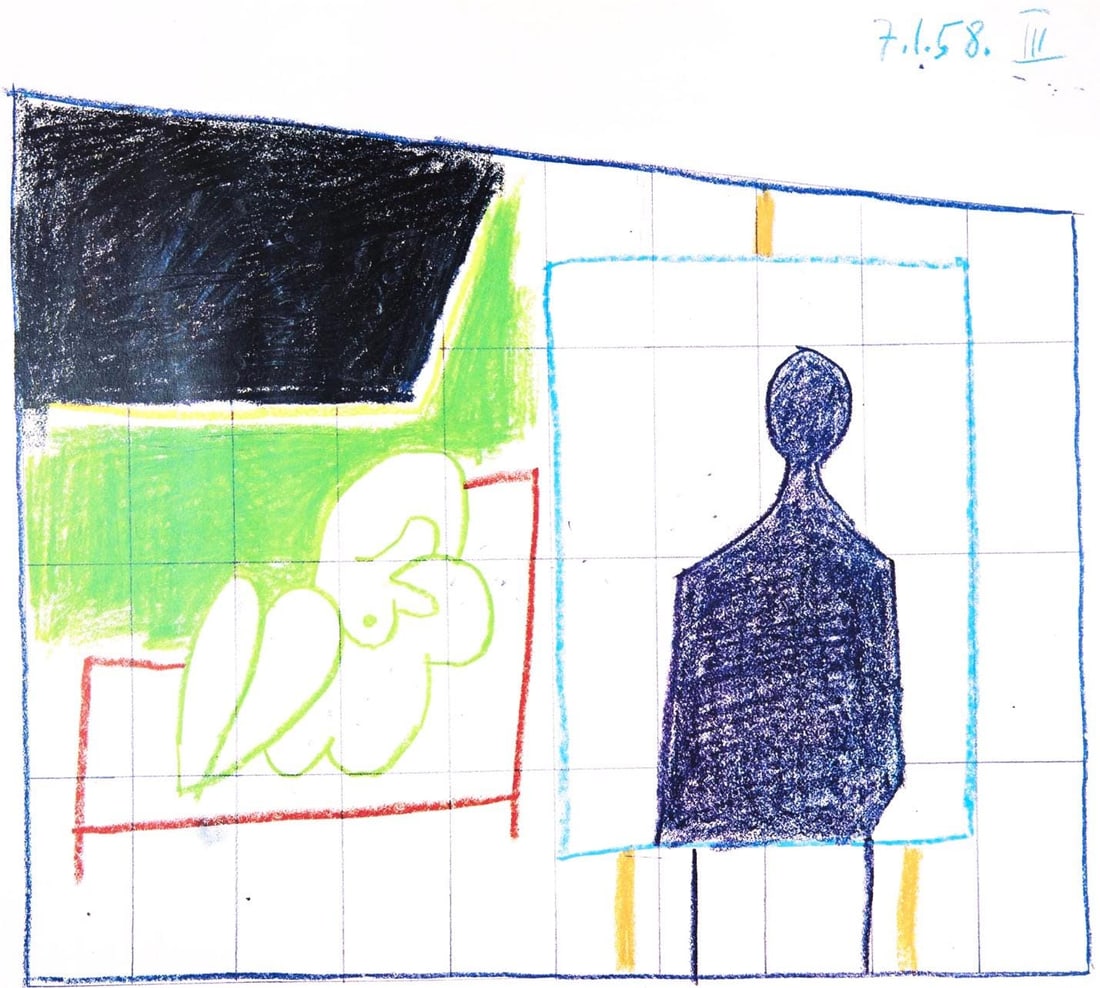 Pablo Picasso, 7.1.58. III (Cramer 155), La Chute d'Icare, Limited Edition Heliogravure (1 of 4)