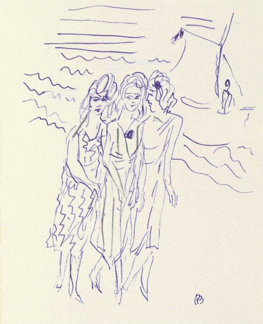 Pierre Bonnard, Composition (Terrasse 54), Pierre Bonnard Correspondences, Limited Edition: Lithograph on velin d'Arches paper, mounted on velin d'Arches supporting sheet, as issued. Inscription: Unsigned and unnumbered. Paper Size: 12 x 8.5 inches. Excellent condition. Notes: From the album