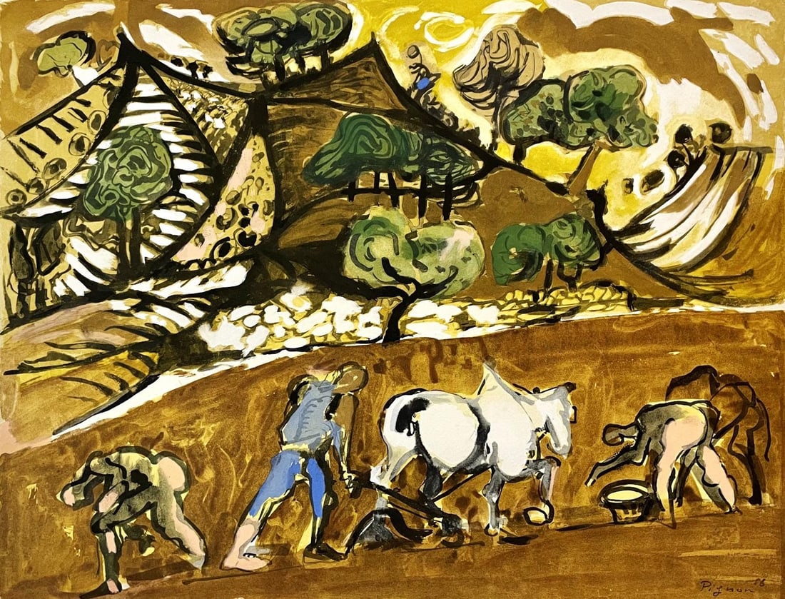 Edouard Pignon, Composition, Arbres et Voiles, Limited Edition Lithograph (1 of 4)