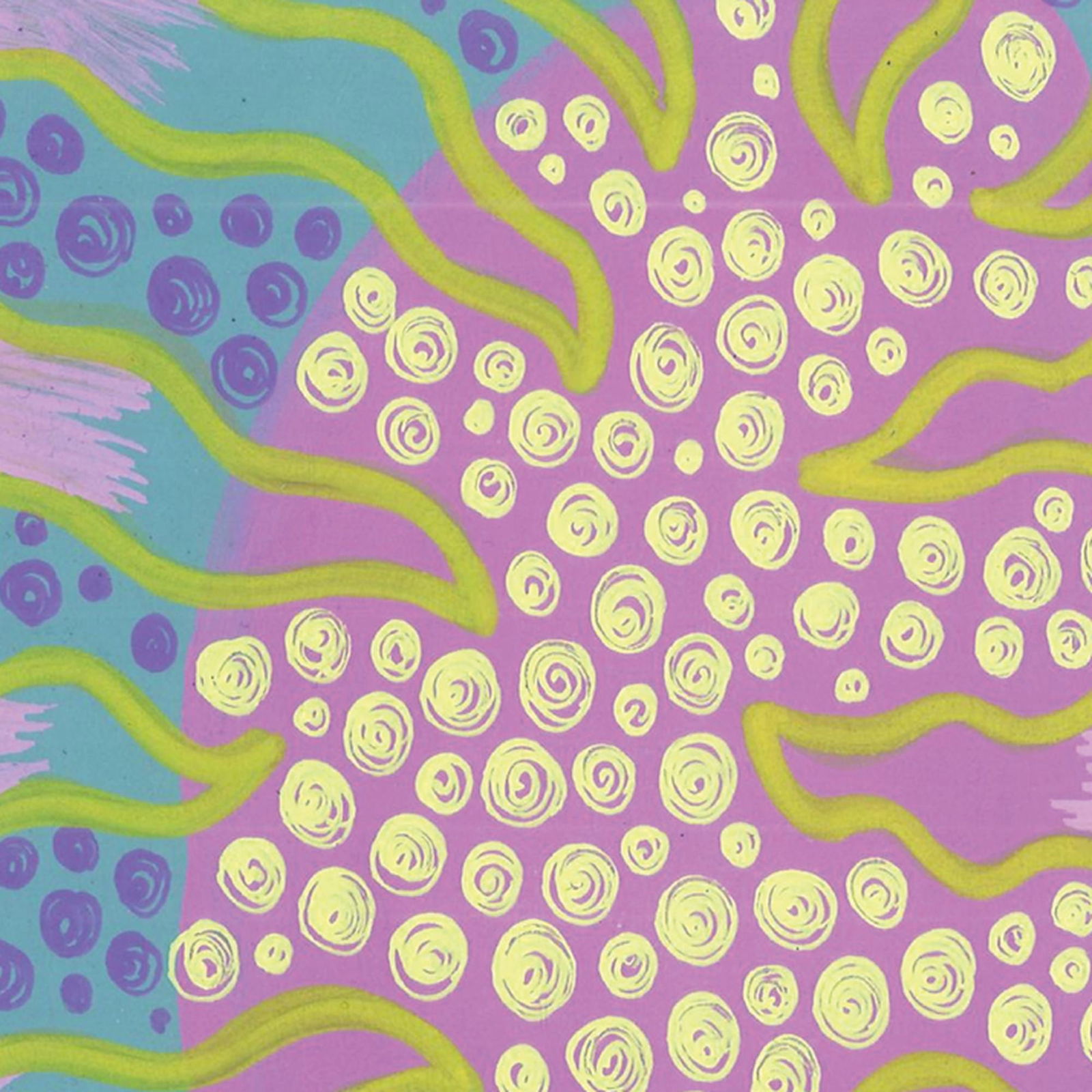 Yellow Drops with Purple Dots - 4