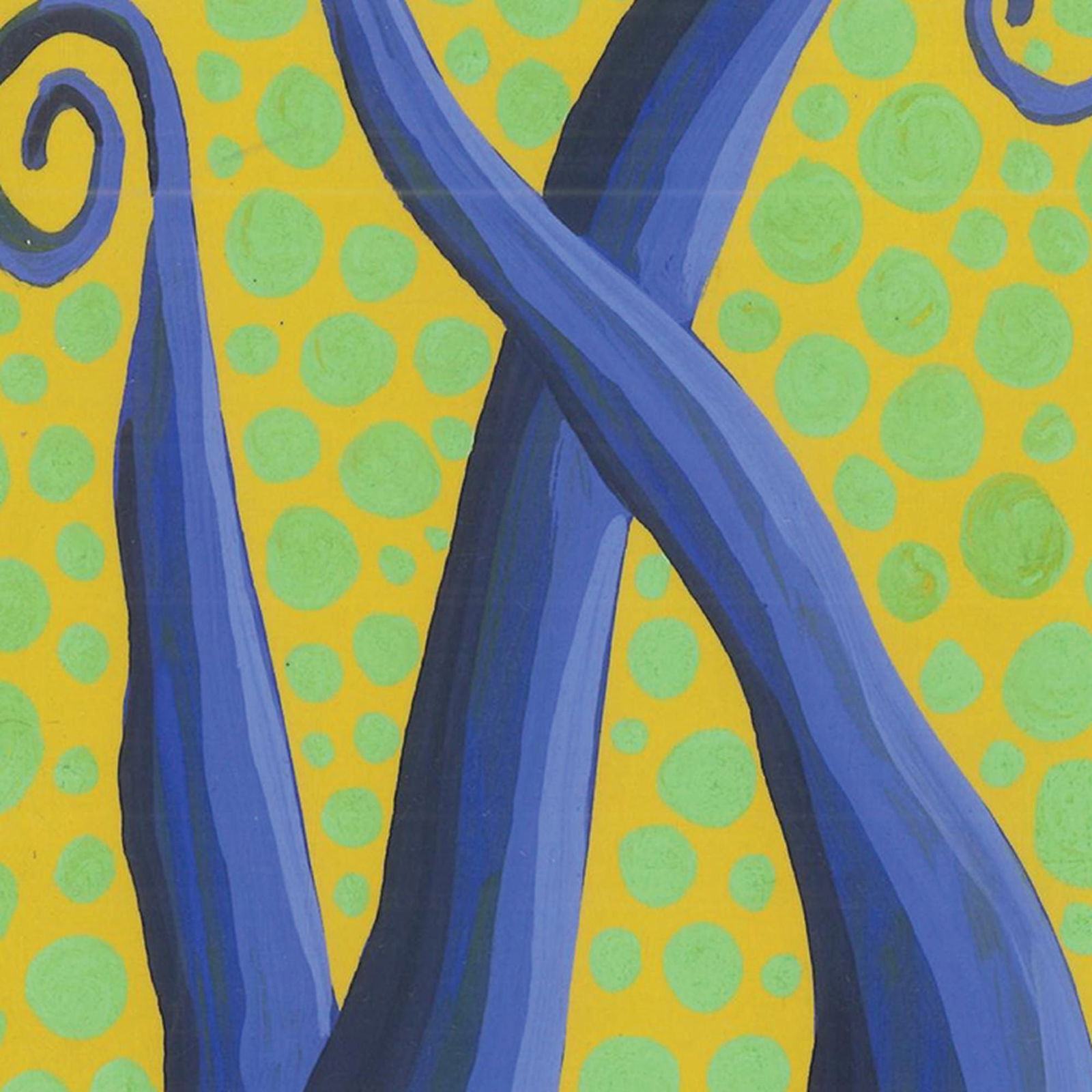 Blue Drops with Green Dots - 4