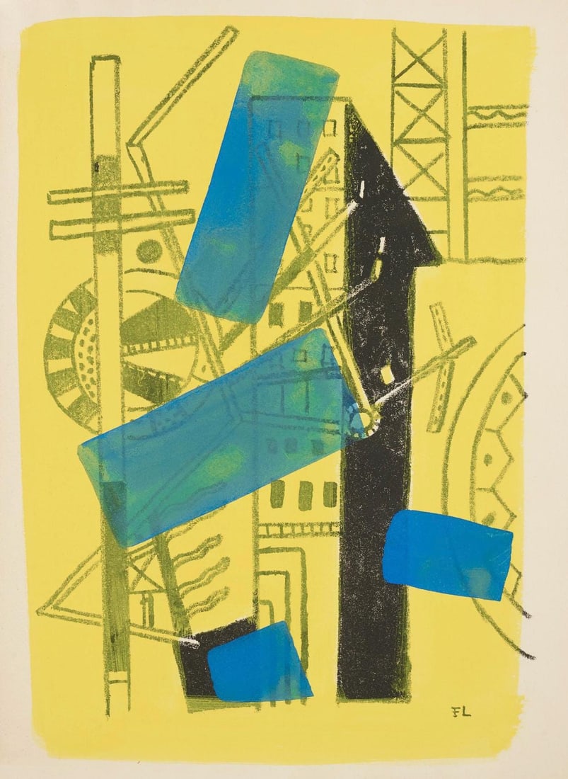 Fernand Leger, Composition (Saphire 24-38), Les Illuminations, Limited Edition Lithograph (1 of 4)
