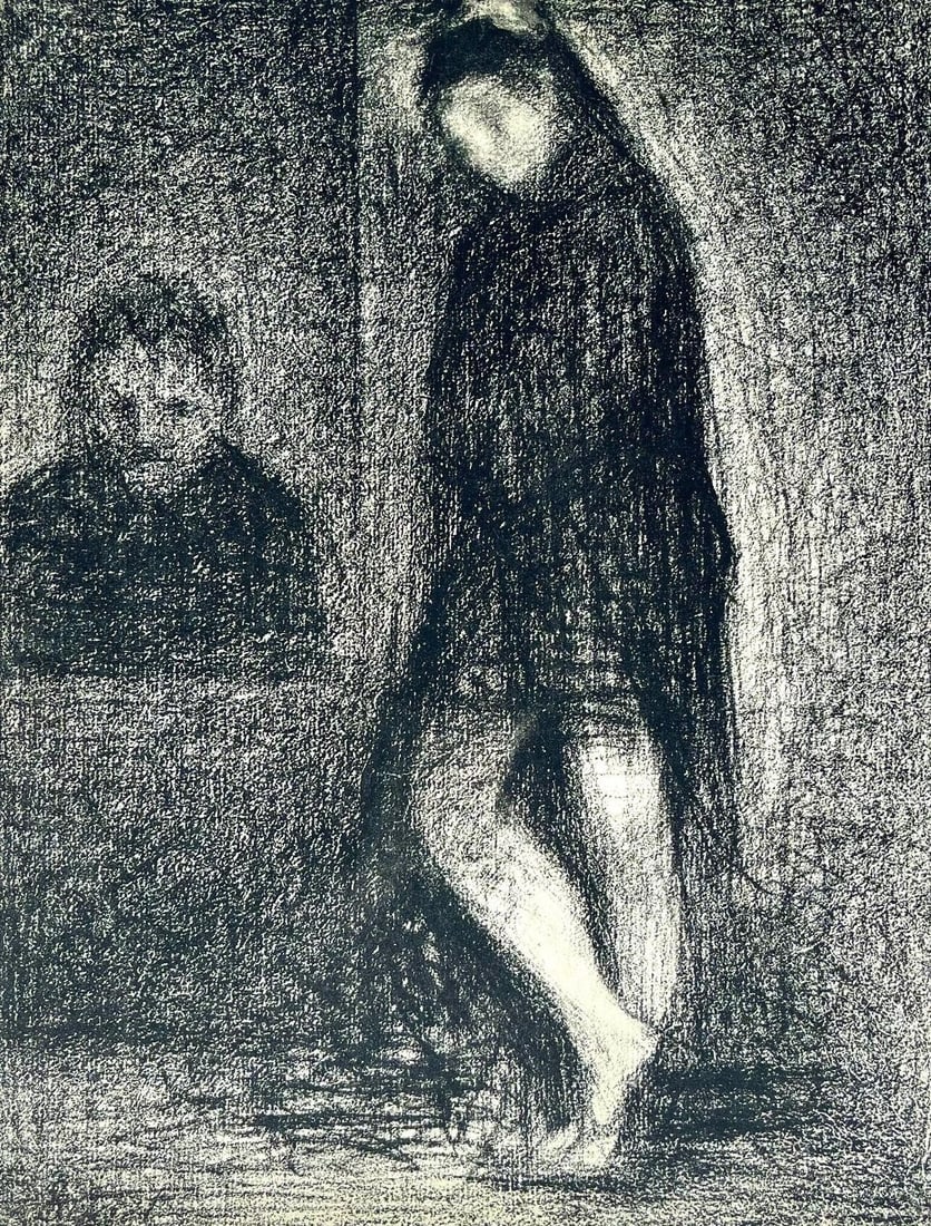 Georges Seurat, Composition, Derriere le miroir, Limited Edition Lithograph: Lithograph on velin paper. Paper size: 15 x 11 inches. Excellent condition. Inscription: Unsigned and unnumbered, as issued. Notes: From Derriere le miroir, N deg 158-159, 1966. Published by Aime Maeg