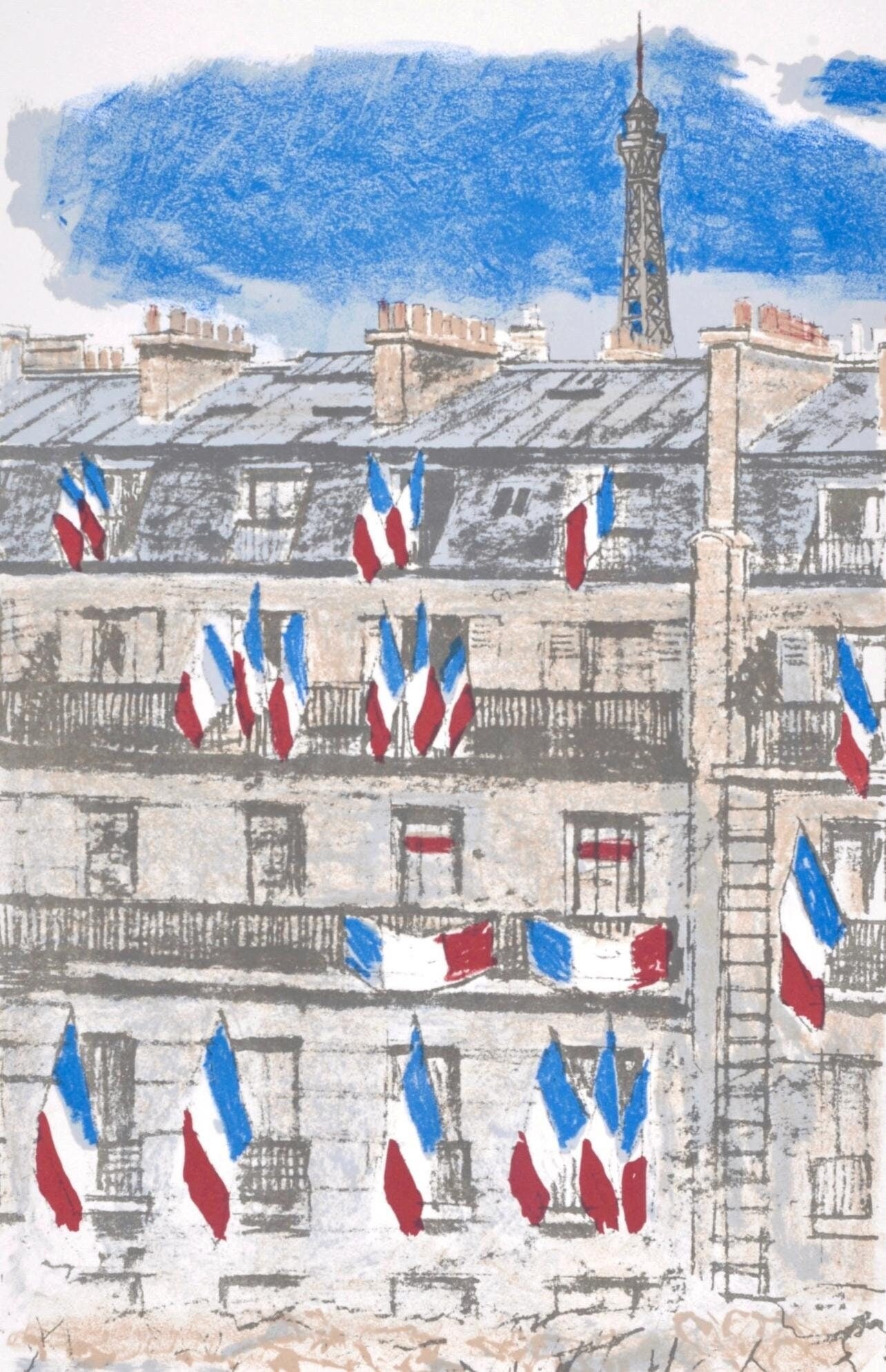 Maurice Brianchon, Le Tricolore, Regards sur Paris, Limited Edition Lithograph (1 of 4)