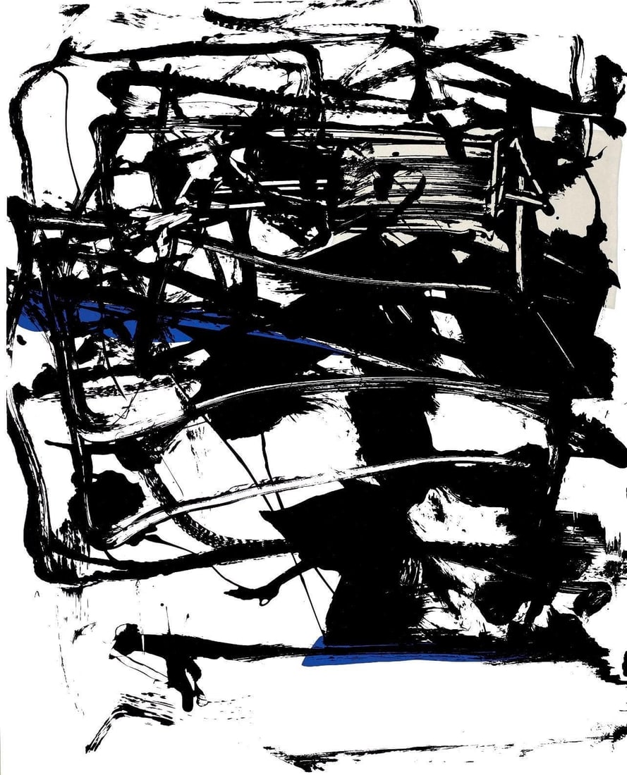 Joan Mitchell, Composition, The Poems, Limited Edition Silkscreen: Silkscreen on handmade Hahnemuhle paper. Paper size: 17.625 x 14 inches. Excellent condition. Unsigned and unnumbered, as issued. Notes: From the album, The Poems, 1960. Published and printed by Tiber