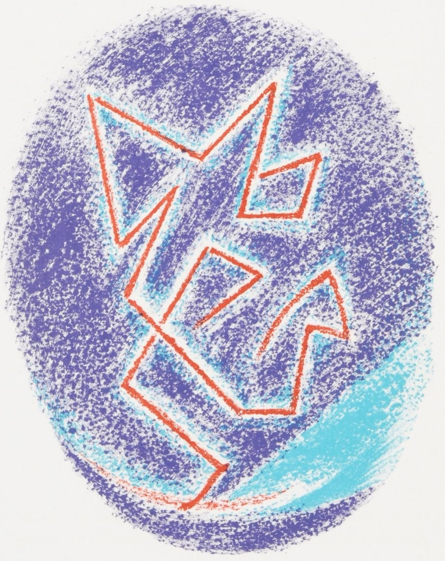 Andre Masson, Composition (Cramer 97), Une Etoile de Craie, Limited Edition Lithograph: Lithograph on velin d'Arches paper. Paper size: 14 x 10.875 inches. Excellent condition. Inscription: unsigned and unnumbered, as issued. Notes: From the folio, Une Etoile de Craie, seize lithographie