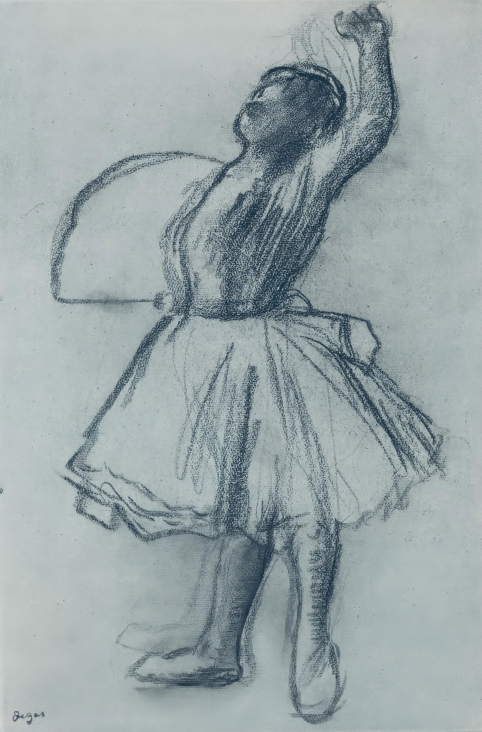 Edgar Degas, Dancer, from Dance Drawings, Limited Edition Engraving, 1936: This exquisite engraving by Edgar Degas (1834-1917), titled Danseuse (Dancer), originates from the celebrated album Degas Danse dessin (Degas Dance Drawings), published by Ambroise Vollard, Paris, and