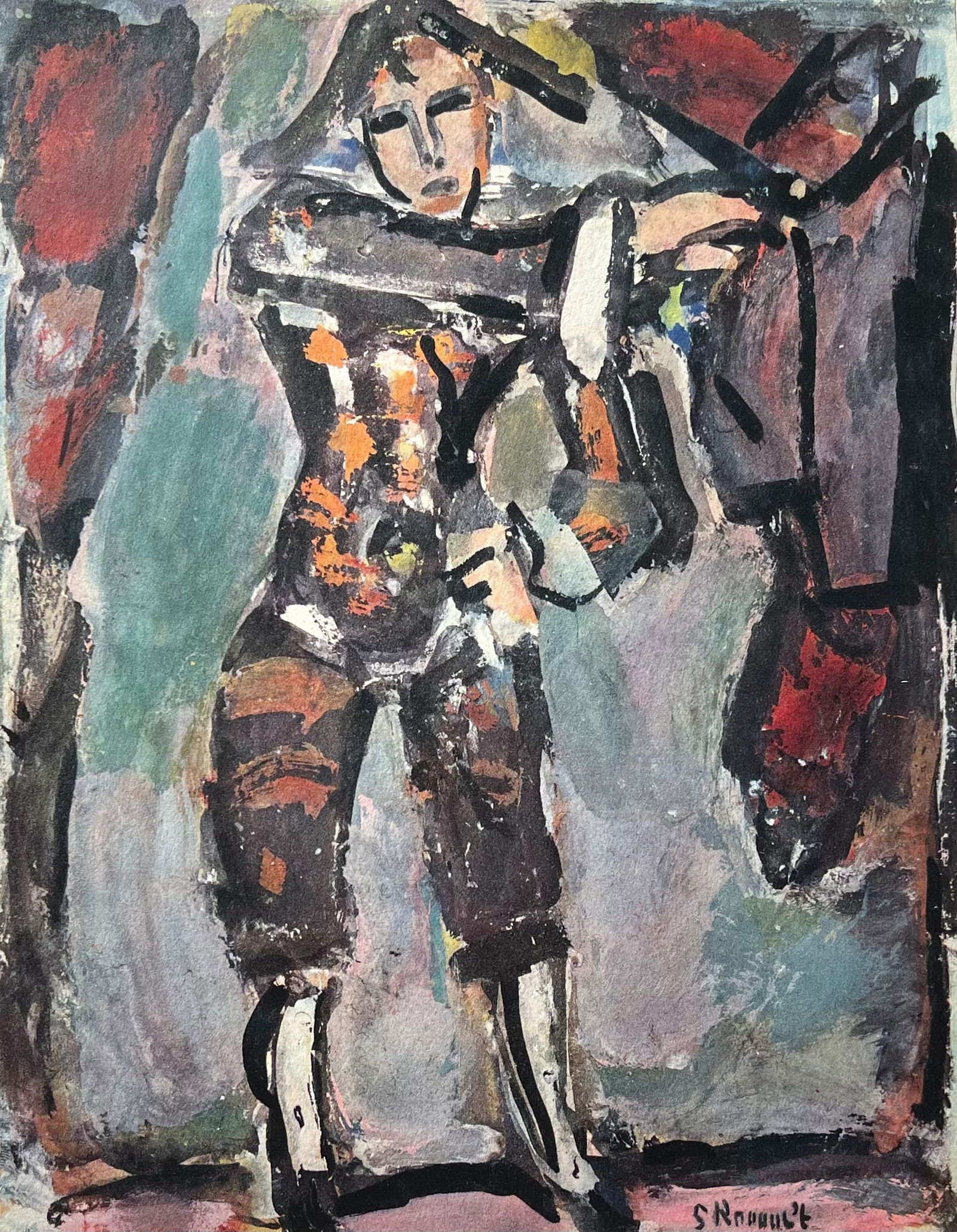 Georges Rouault, Arlequin, Divertissement, Editions de la Revue Verve, Limited Edition Lithograph (1 of 4)