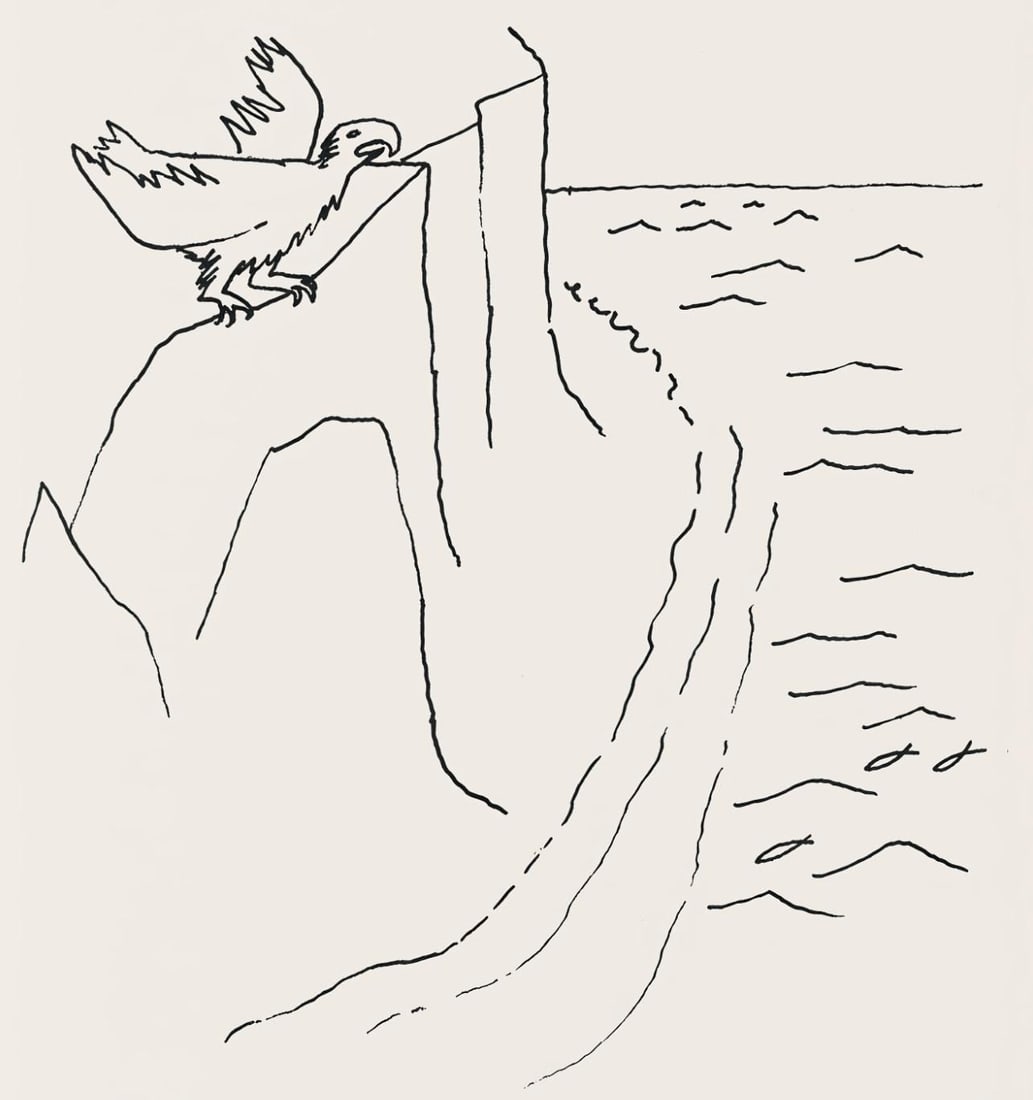 Alexander Calder, Composition, A Bestiary, Limited Edition Letterpress Print: Letterpress printing on specialement fabrique Curtis Rag velin paper. Paper Size: 12.5 x 9.1875 inches. Excellent condition. Inscription: Unsigned and unnumbered, as issued. Notes: From the album, A