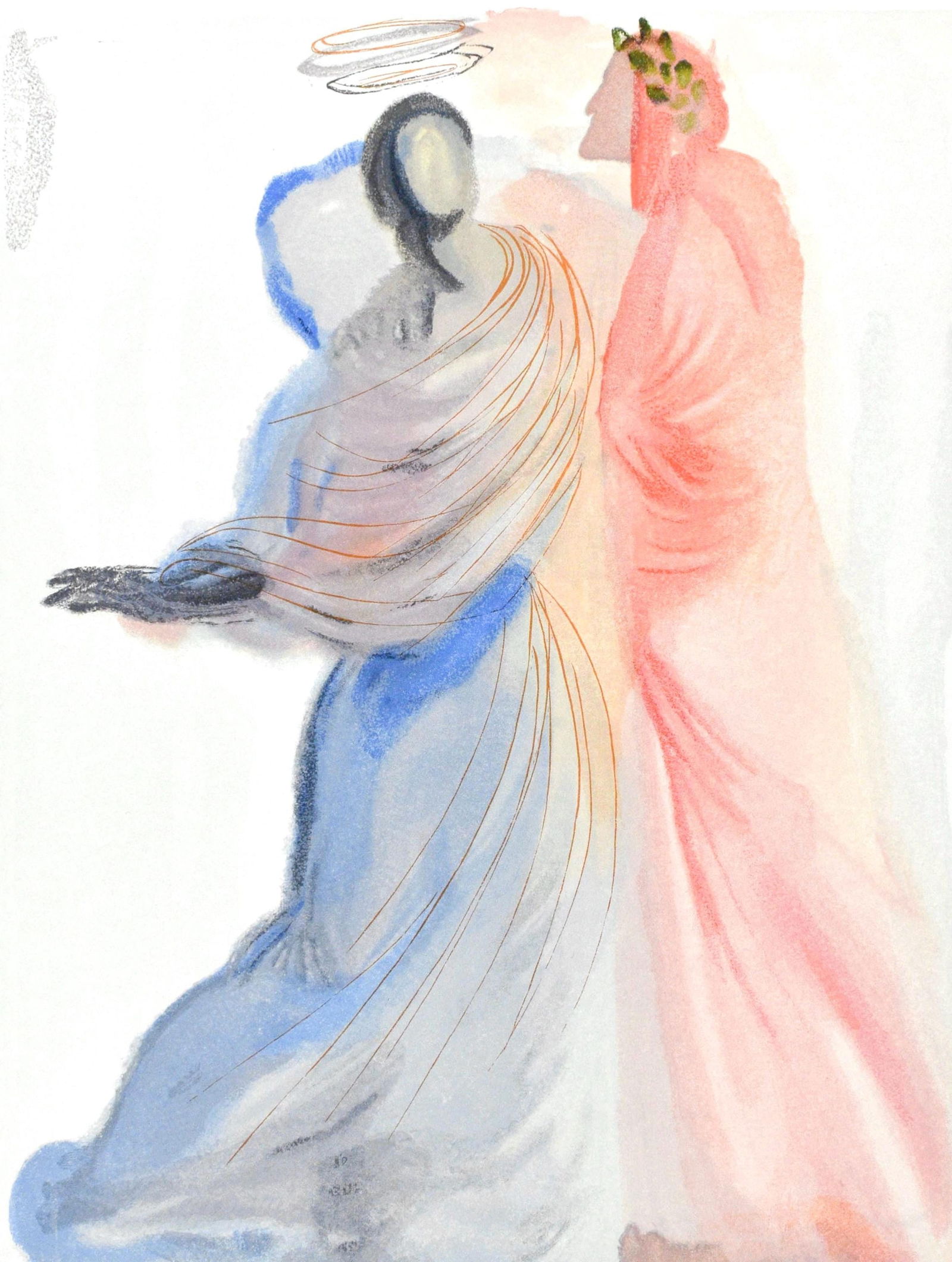 Salvador Dali, Le Paradis XVIII (Michler/Lopsinger 1039-1138; Field 189-200), La Divine Comedie,: Woodcut in colors on velin pur chiffon de Rives paper. Paper size: 13 x 10.375 inches. Inscription: Unsigned and unnumbered, as issued. Catalogue raisonne references: Dali, Salvador, et al. Salvador