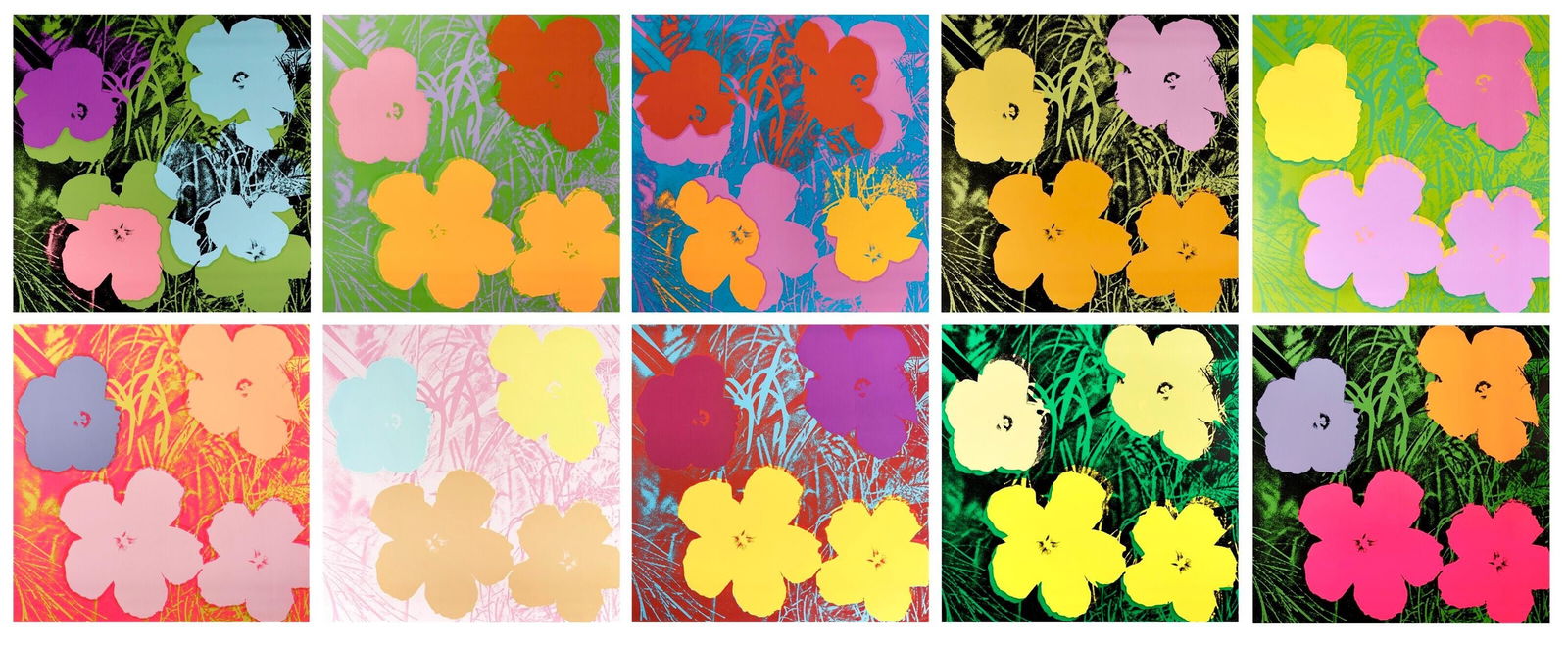 Andy Warhol, Flowers, Suite of Ten, Official Edition, Sunday B. Morning, Silkscreens (1 of 4)