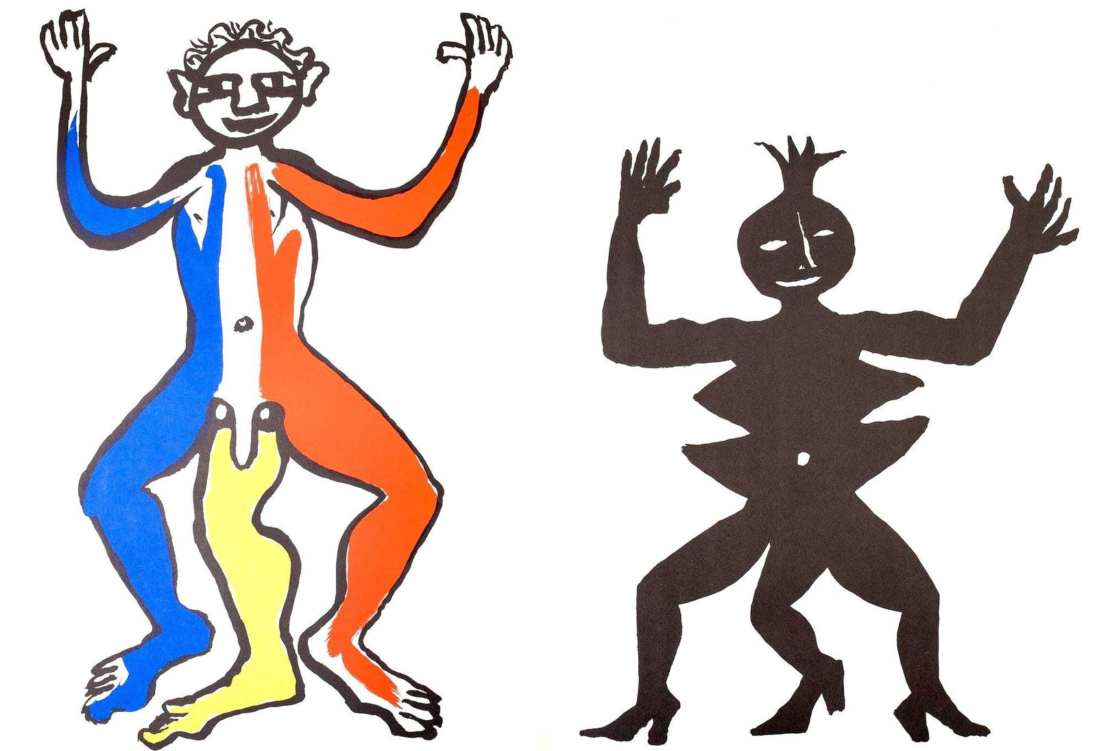 Alexander Calder, Un patriote et Mama Citron, Derriere le miroir, Limited Edition Lithograph: Lithograph on velin paper. Paper Size: 15 x 22 inches, with centerfold, as issued. Inscription: Unsigned and unnumbered, as issued. Condition: Very good/excellent, consistent with age. Notes: From the