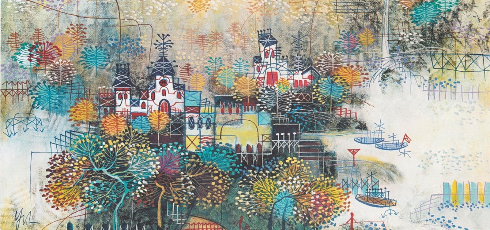 Heshi Yu, Springtime, Original Edition Offset Lithograph - 2