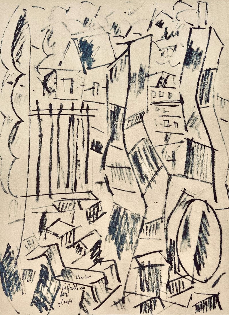 Fernand Leger, Verdun: La grille en fer, Dessins de Guerre 1915-16, Limited Edition Lithograph: Lithograph, stencil on velin paper. Paper Size: 10 x 7.75 inches. Inscription: Signed in the plate and unnumbered, as issued. Condition: Very good/excellent, consistent with age. Notes: From the folio